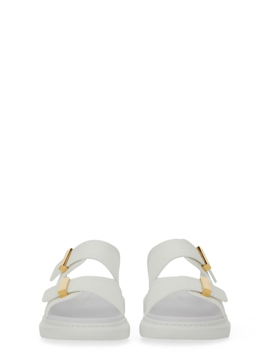 Alexander Mcqueen Hybrid Double-strap Rubber Slides In Ivory