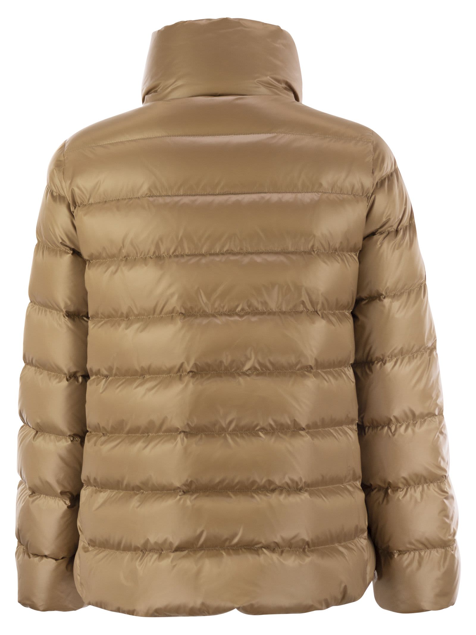 Fay Padded Quilted Stand-up Collar Jackets In Camel