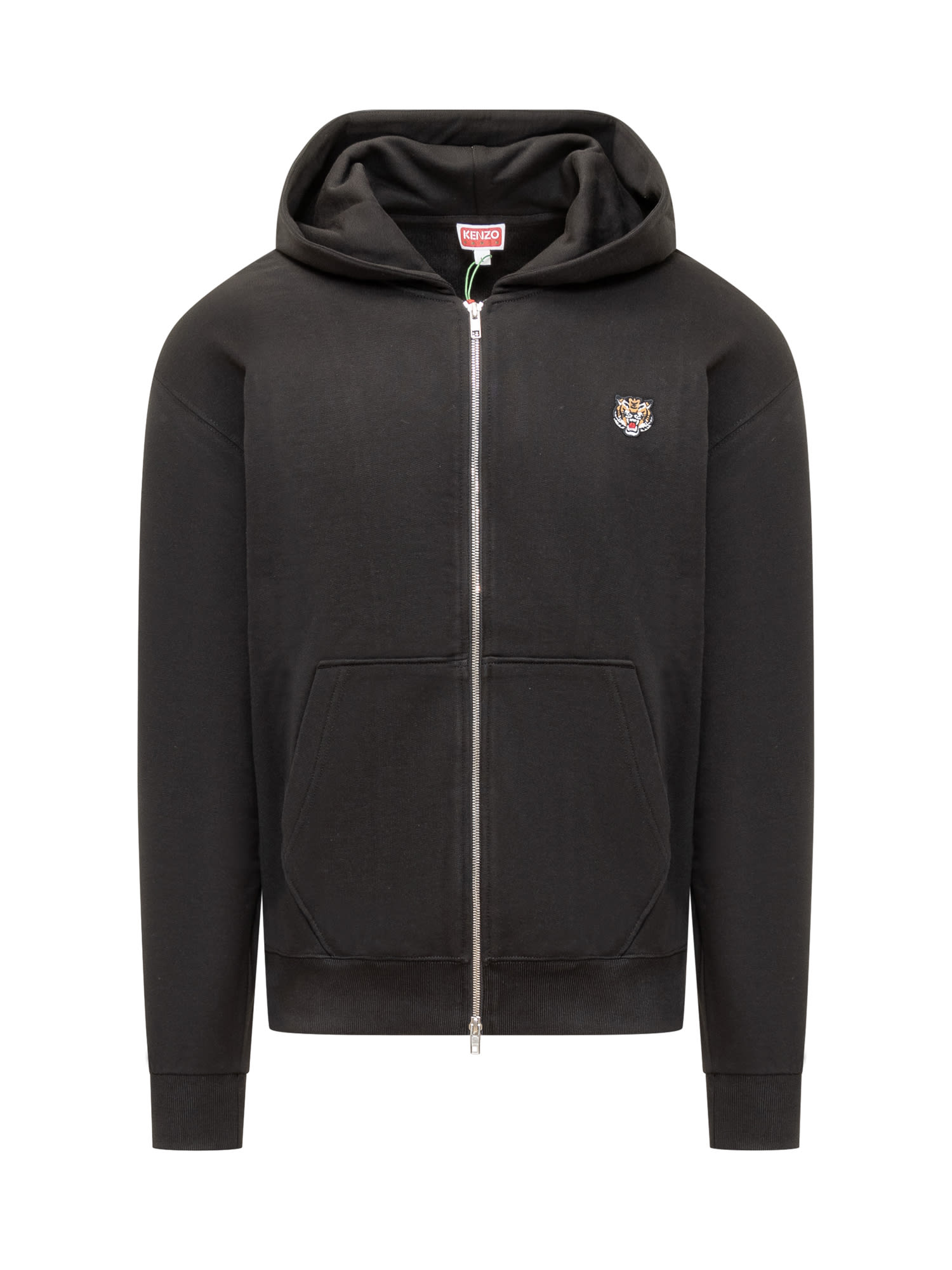 Shop Kenzo Hoodie With Tiger Logo In Black