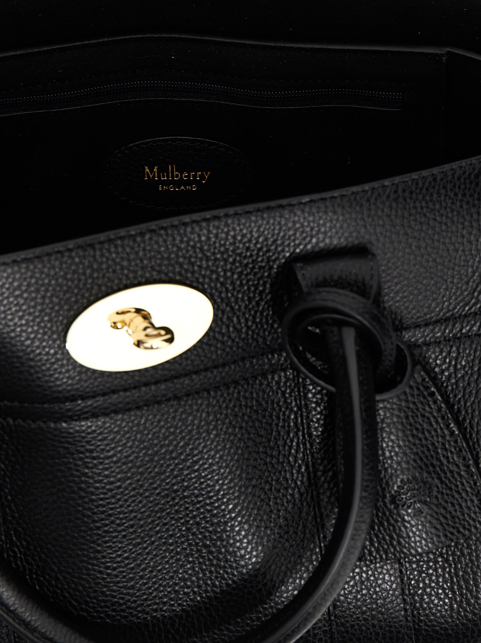 Shop Mulberry Small Bayswater Satchel Handbag In Black