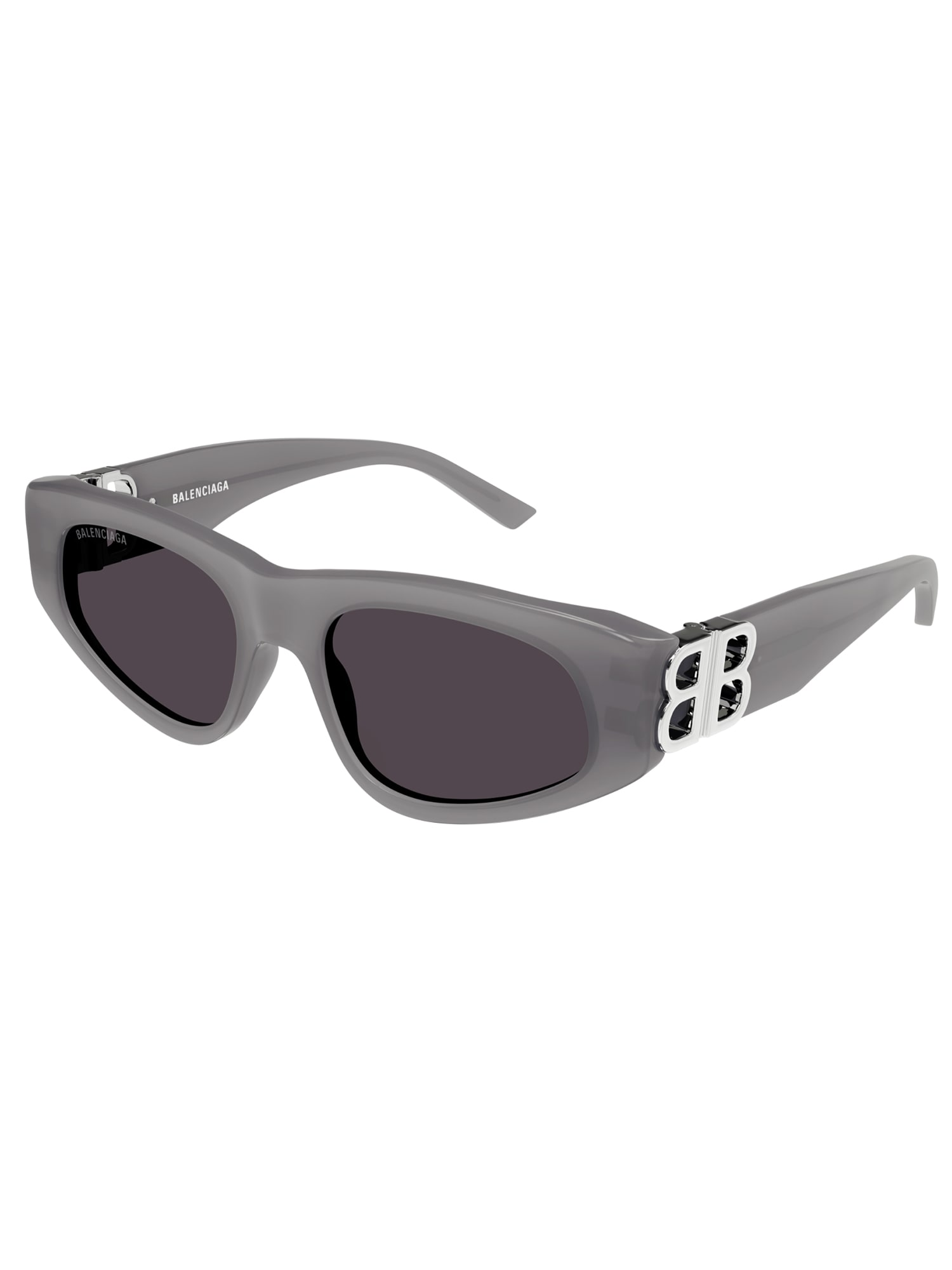 Shop Balenciaga Bb0095s Sunglasses In Grey Silver Grey