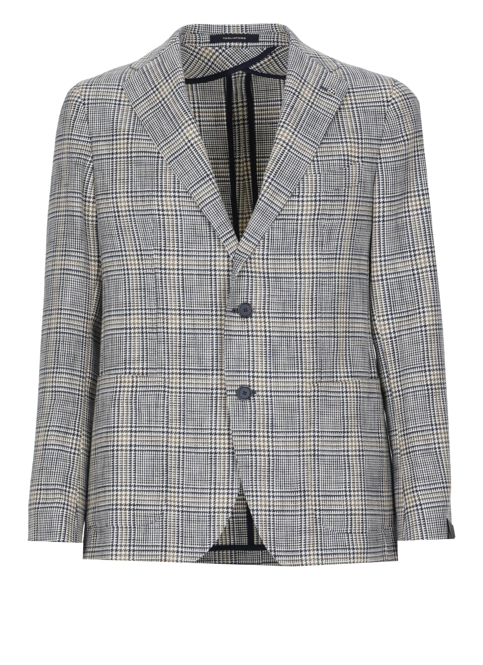 Tagliatore Cotton, Linen And Wool Jacket In Navy