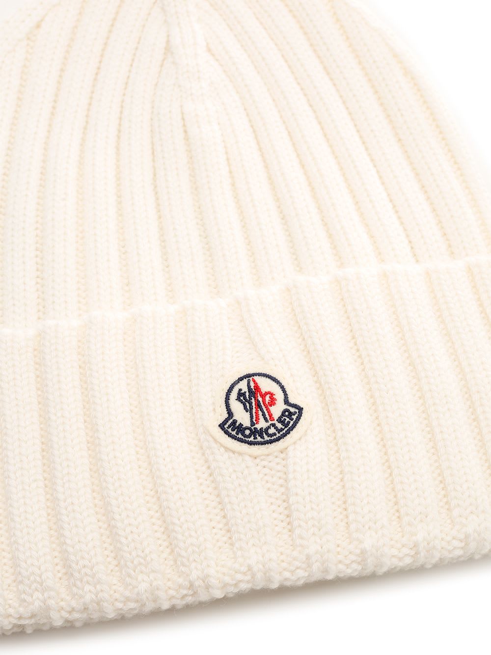 Shop Moncler Virgin Wool Beanie In White