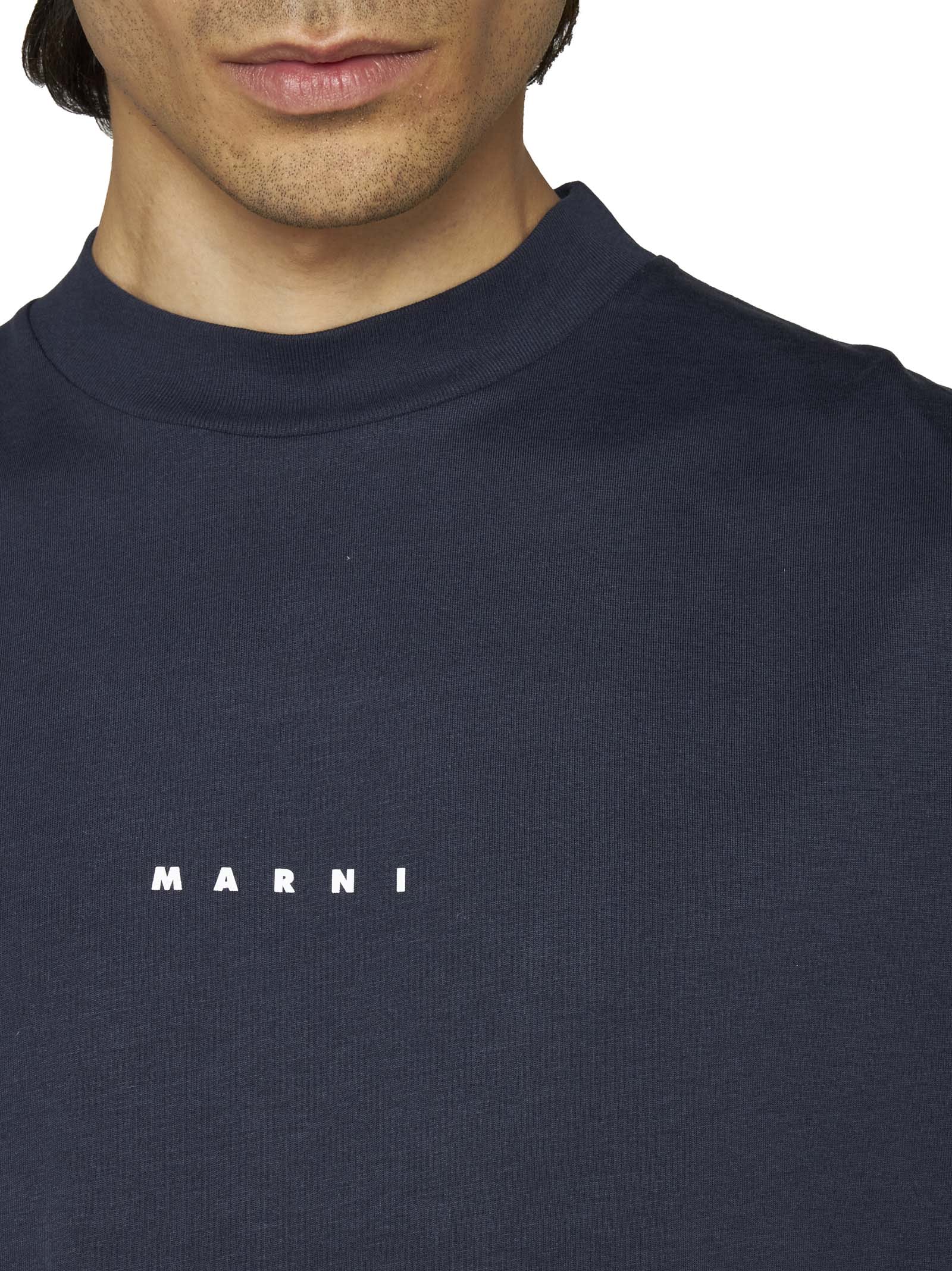 Shop Marni T-shirt In Blu Black