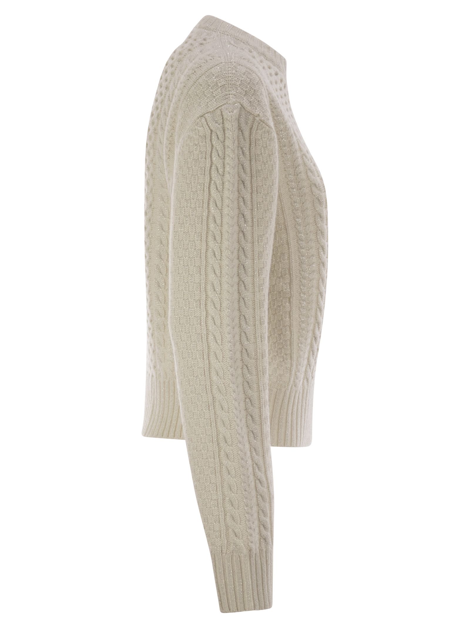 Fabiana Filippi Platinum Fisherman Jersey With Lurex In Neutral