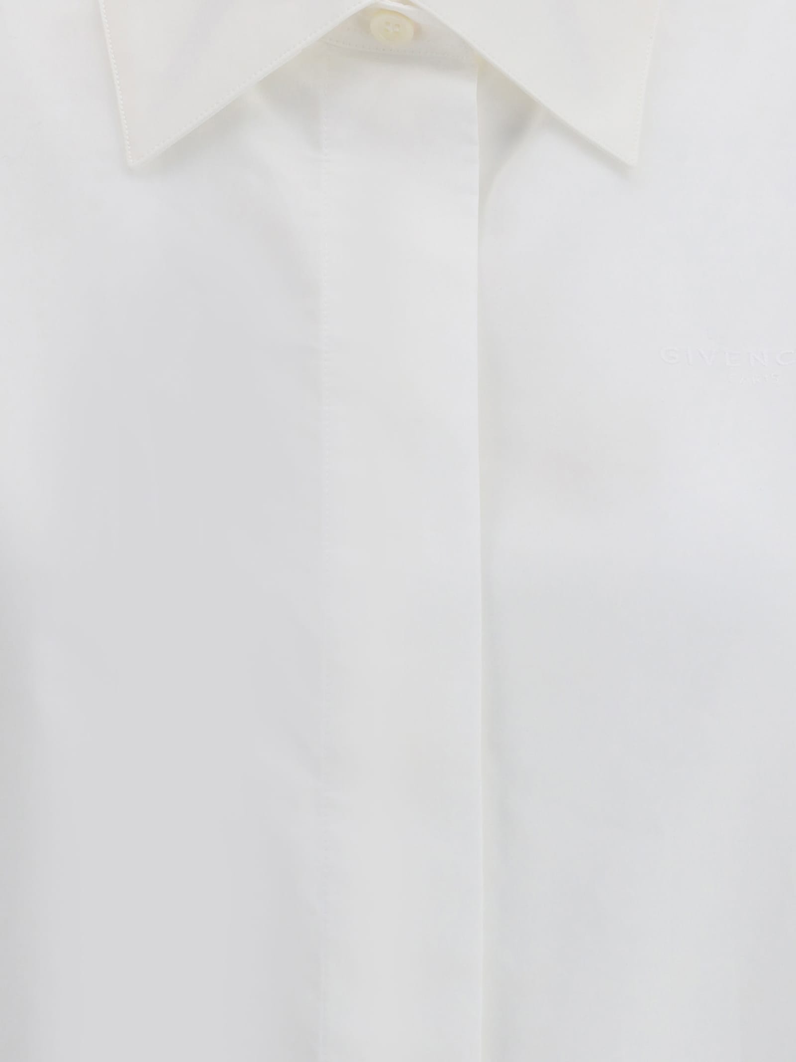 Givenchy Oversized Shirt In Poplin With Open Back In White