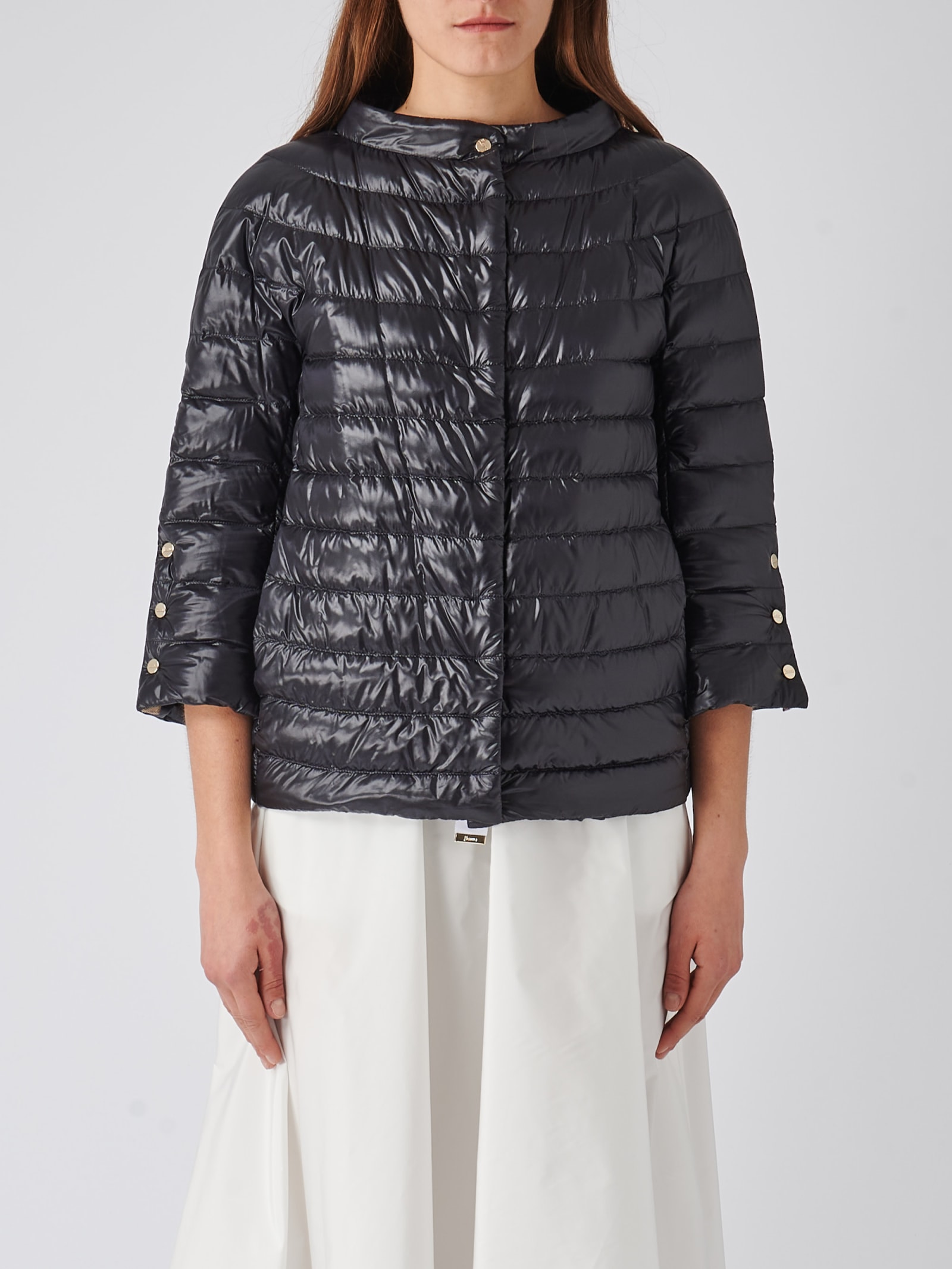 Herno Sofia Nylon Cape In Black