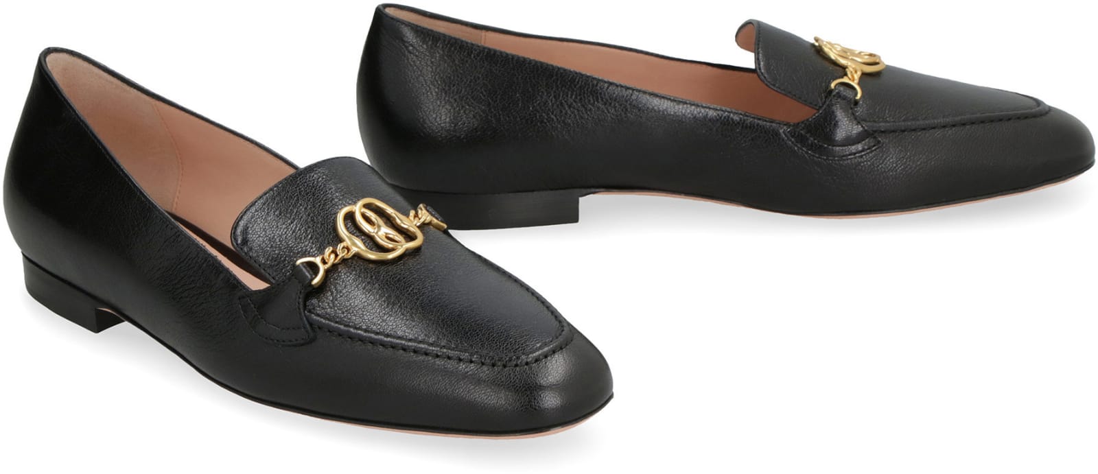 Shop Bally Obrien Leather Loafers In Black