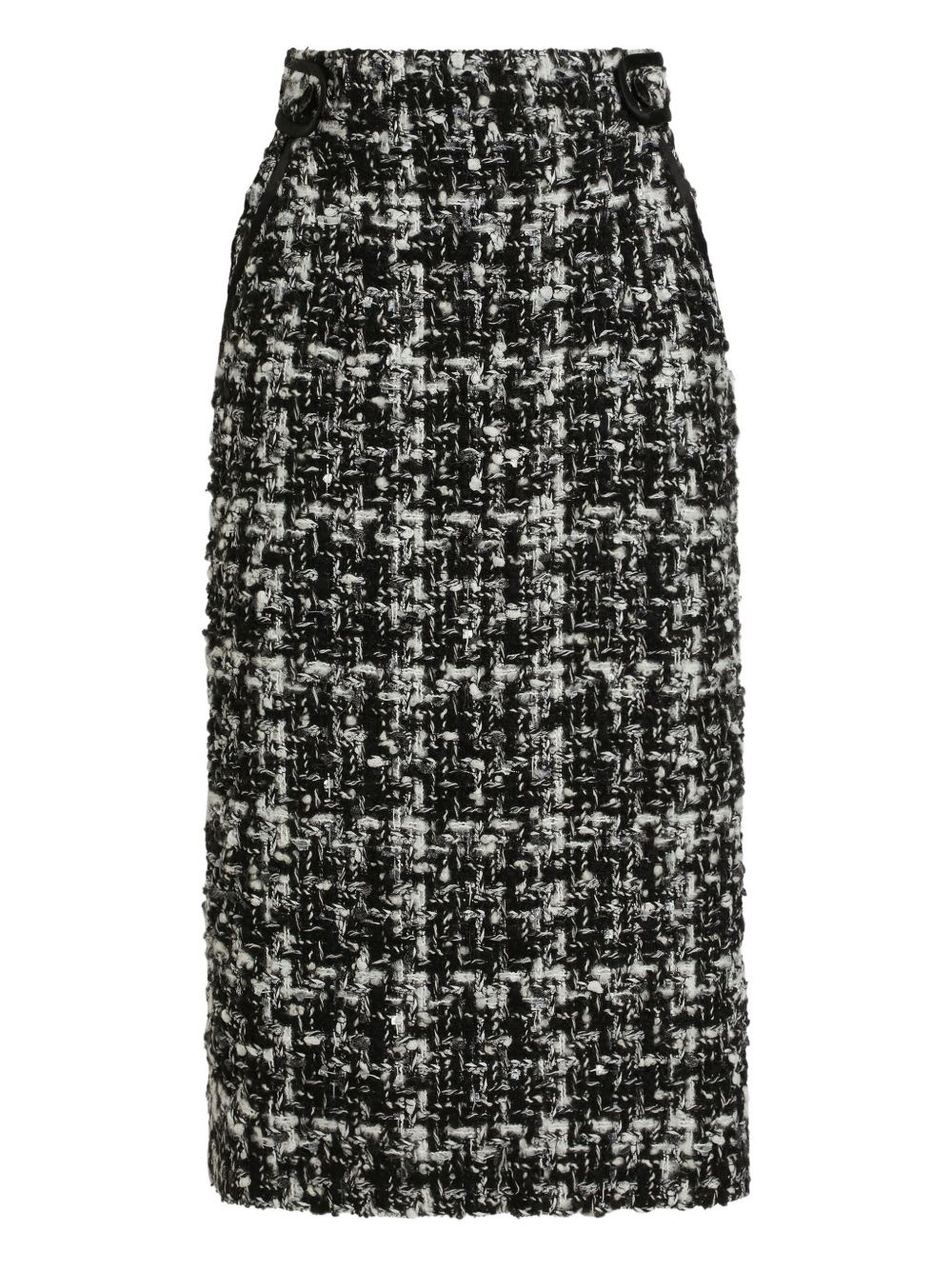 Dolce & Gabbana Wool Blend Midi Skirt In Gray