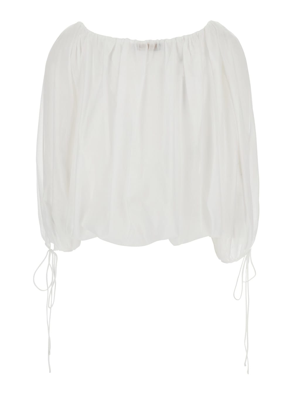The Andamane Wilma Blouse With Elasticized Neckline In White