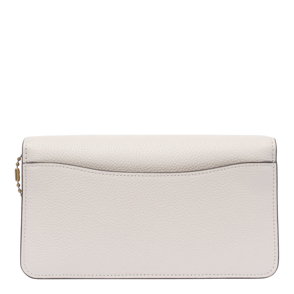 Coach Chain Leather Clutch With Adjustable Strap In White