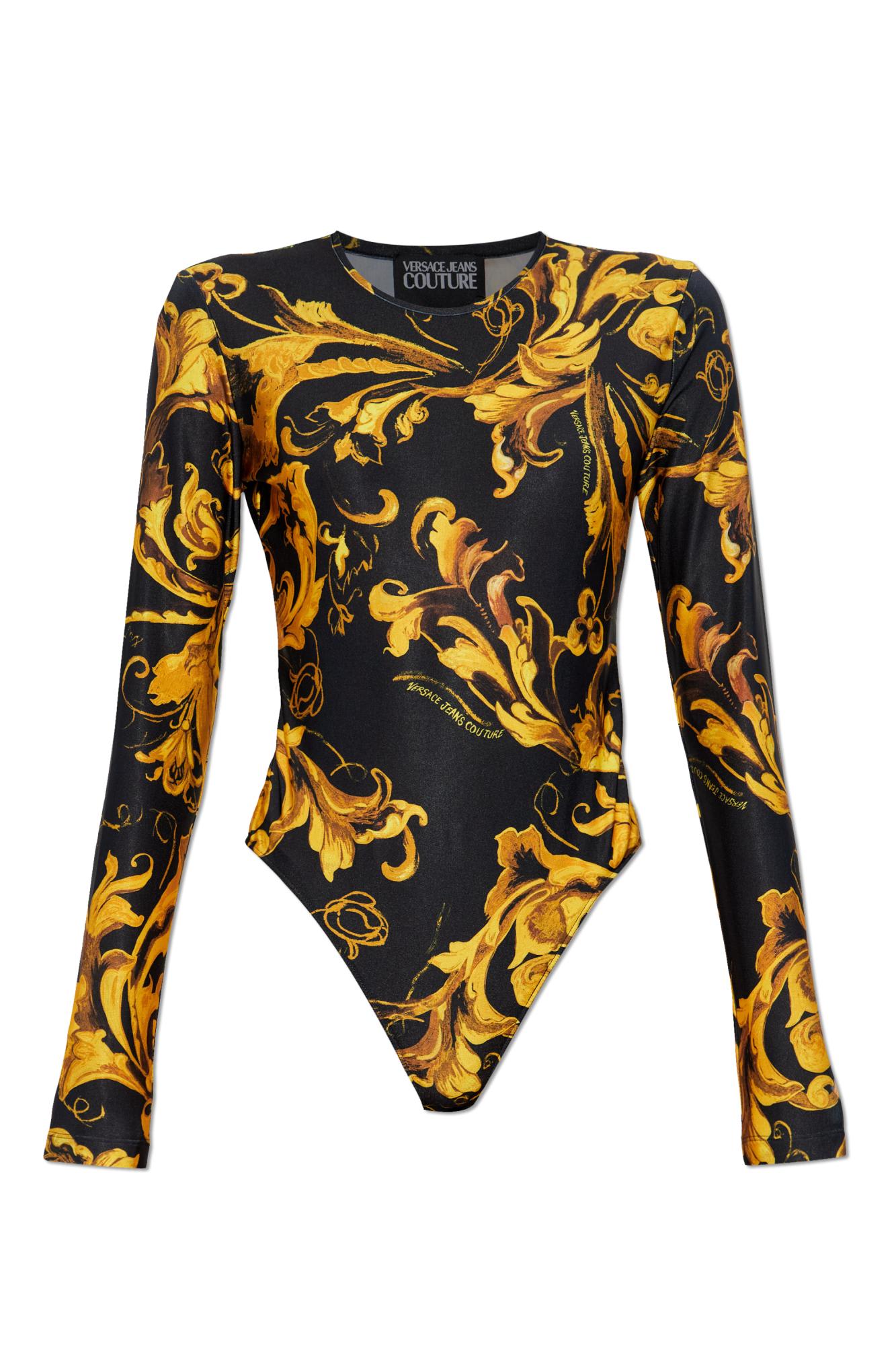 Versace Jeans Couture Bodysuit With Barocco Print In Multi