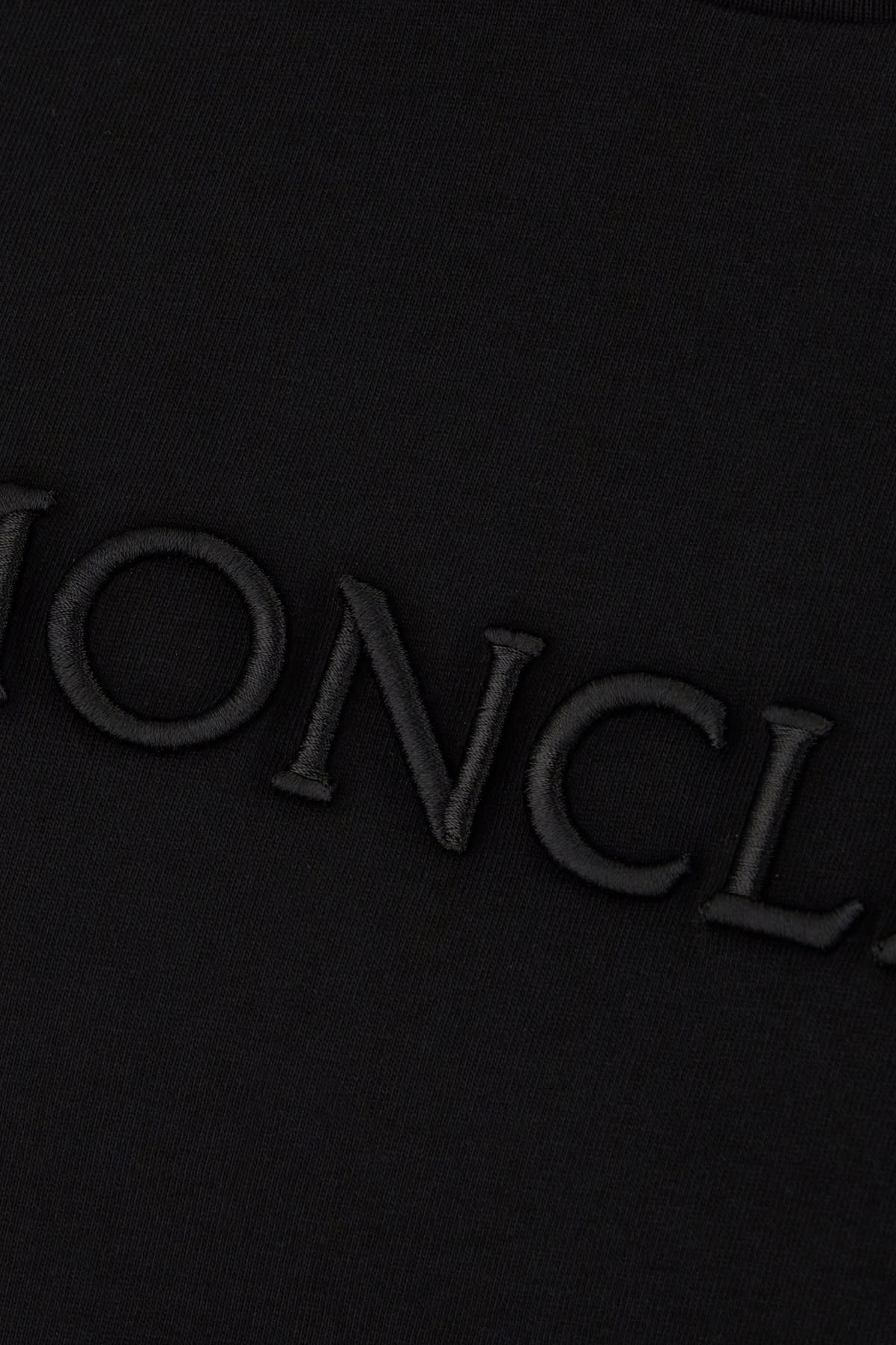 Moncler Black Cotton T-shirt In Black