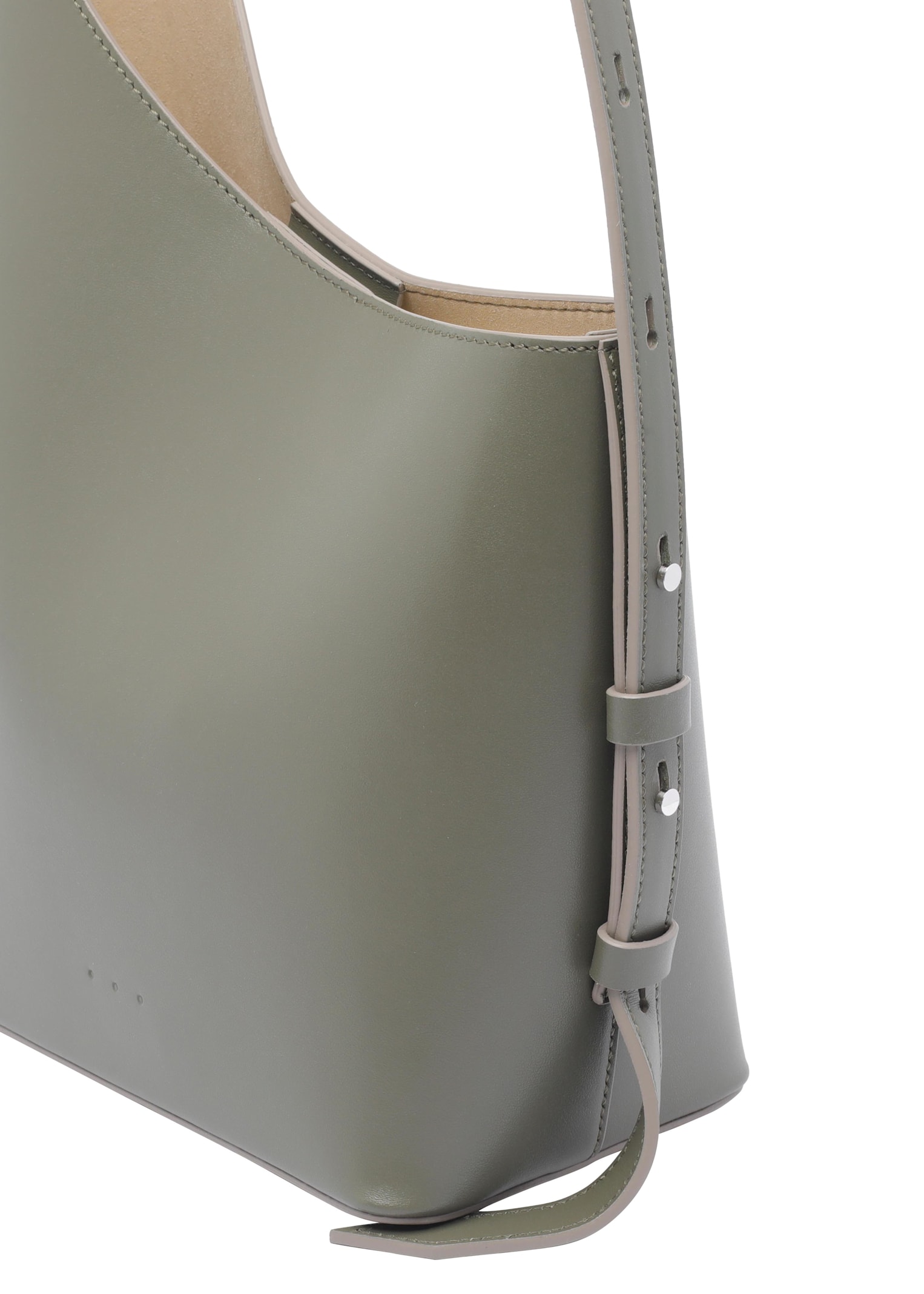 Aesther Ekme Demi Lune Calfskin Leather Bucket Bag In Green