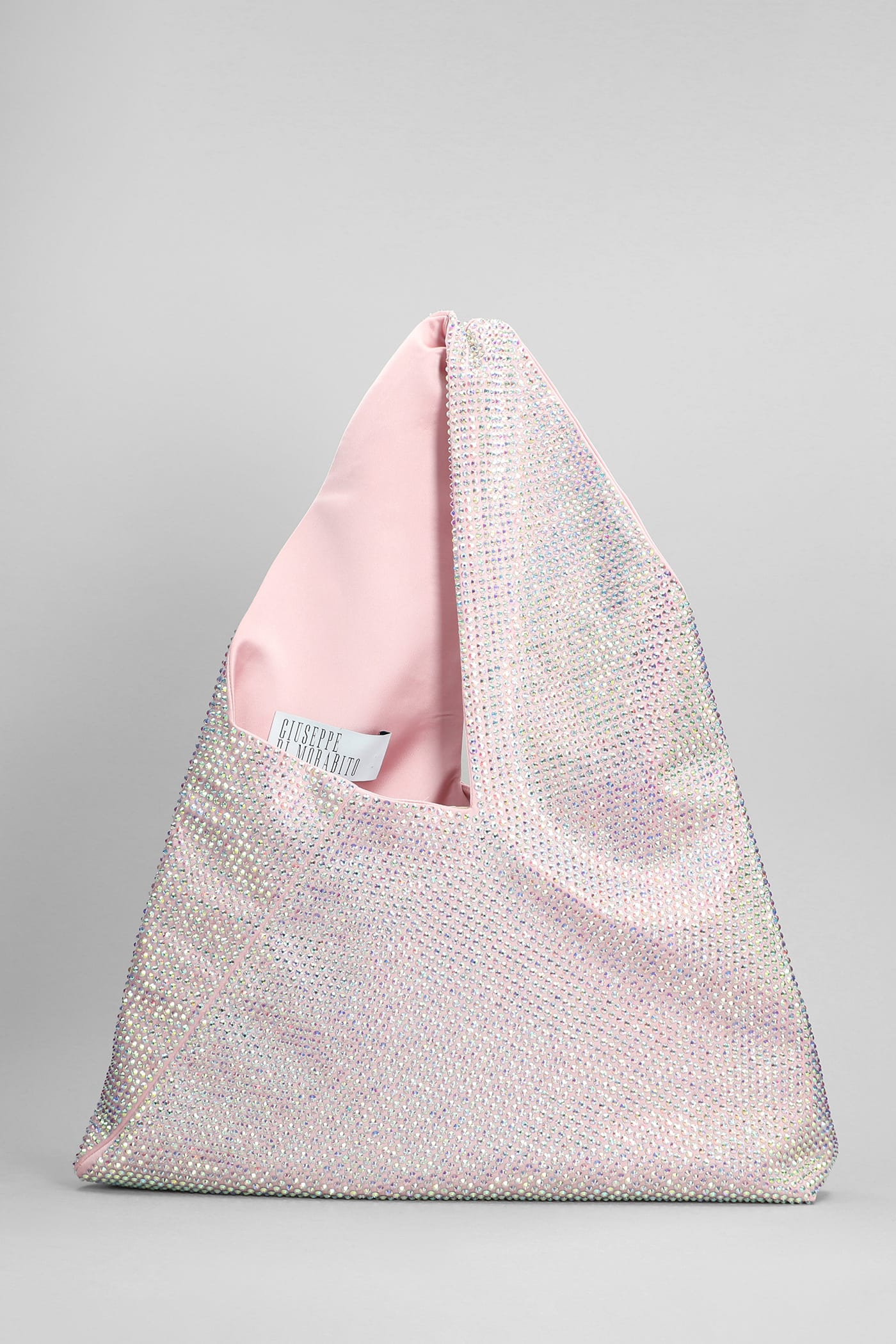 Shop Giuseppe Di Morabito All-over Embellished Shoulder Bag In Light Rose
