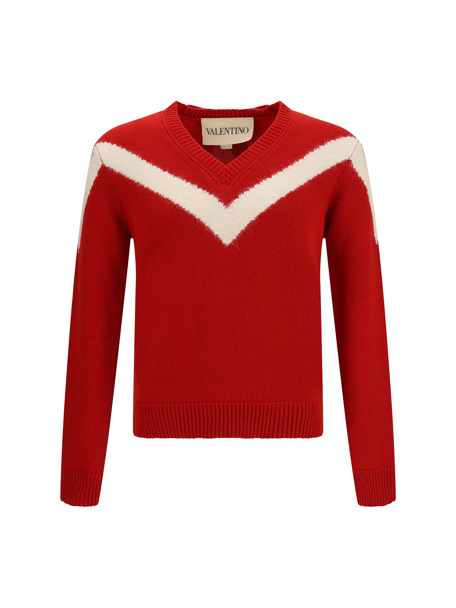 Valentino Red Sweater With Vlogo On Bow In Red