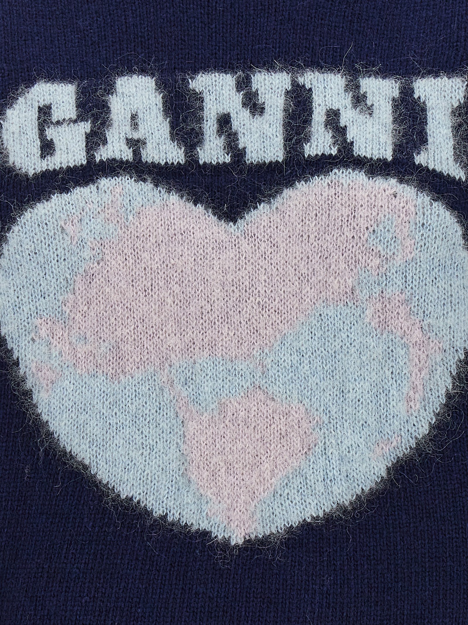 Shop Ganni Logo Intarsia Vest In Blue