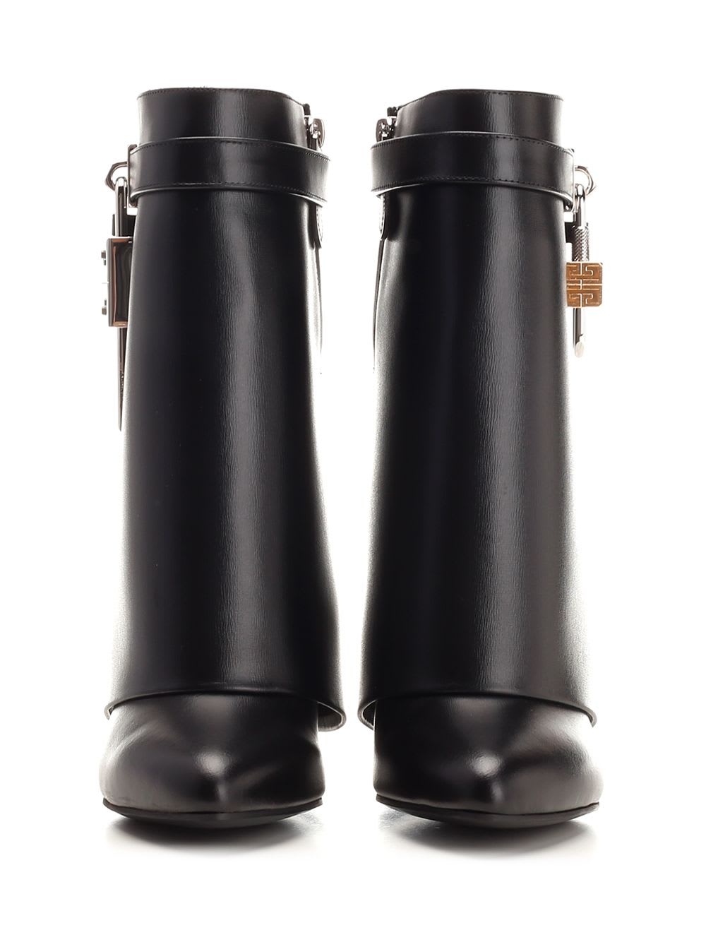 Givenchy Shark Lock 90 Leather Ankle Boots Shoes In Black