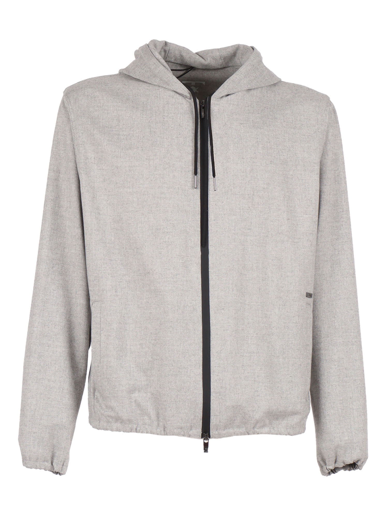 Tombolini Lightweight Hooded Jacket With Textured Finish In Gray