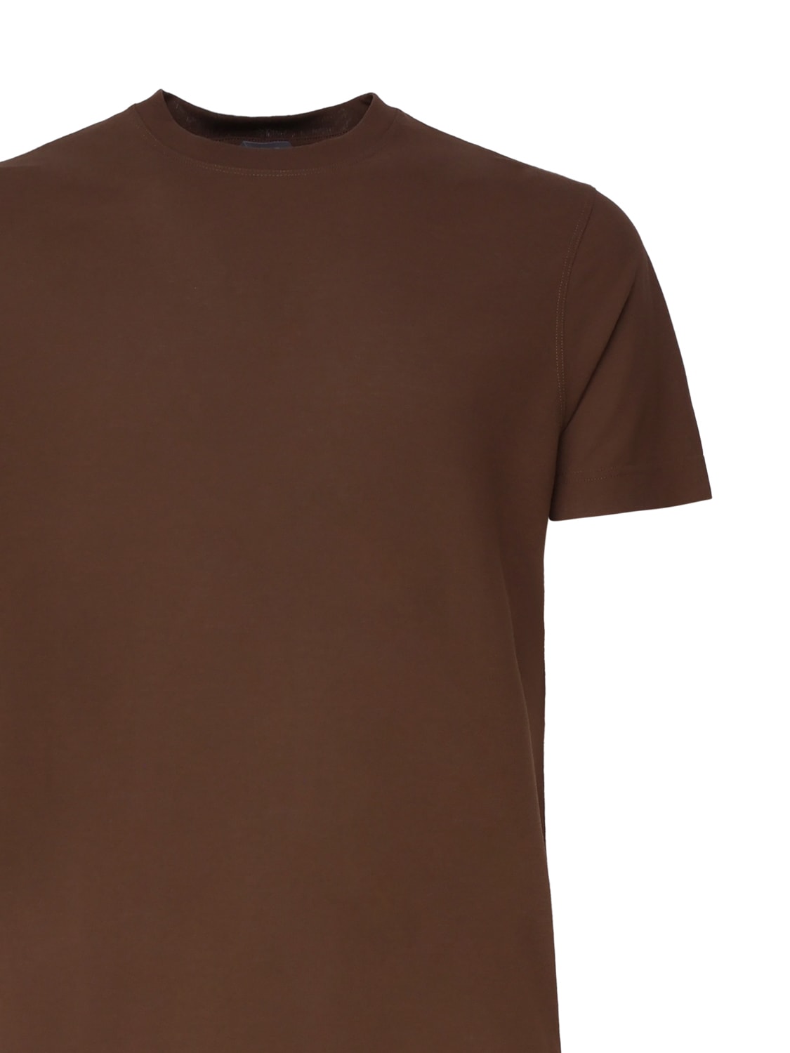 Shop Zanone Cotton T-shirt In Brown
