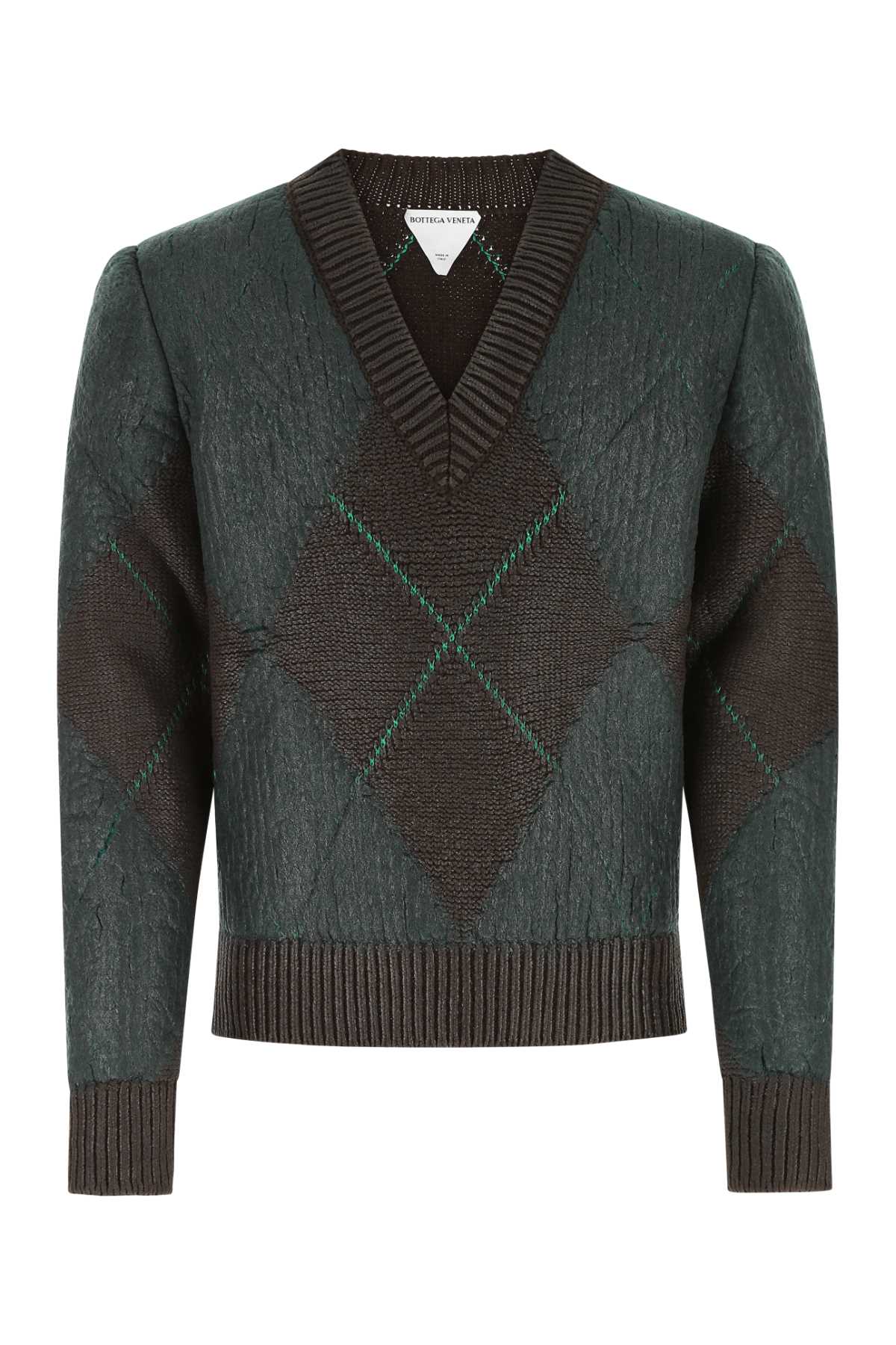 Shop Bottega Veneta Embroidered Wool Blend Sweater In 2183