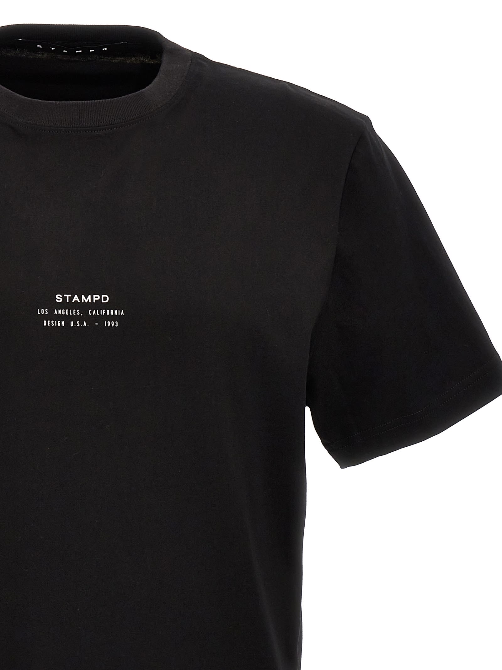 Shop Stampd T-shirt Stacked Logo In Black