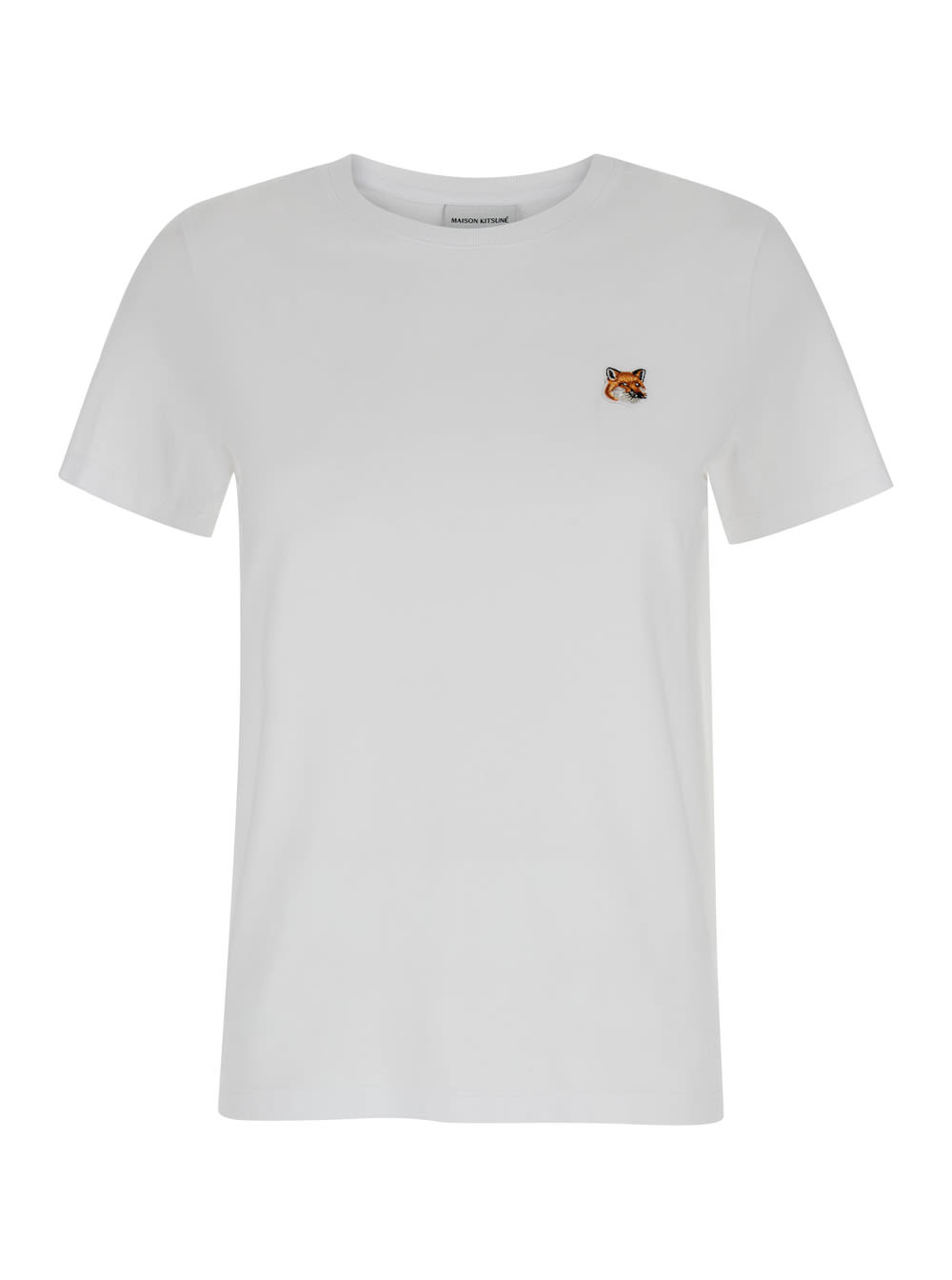 Maison Kitsuné White T-shirt With Fox Head Patch In Cotton Woman