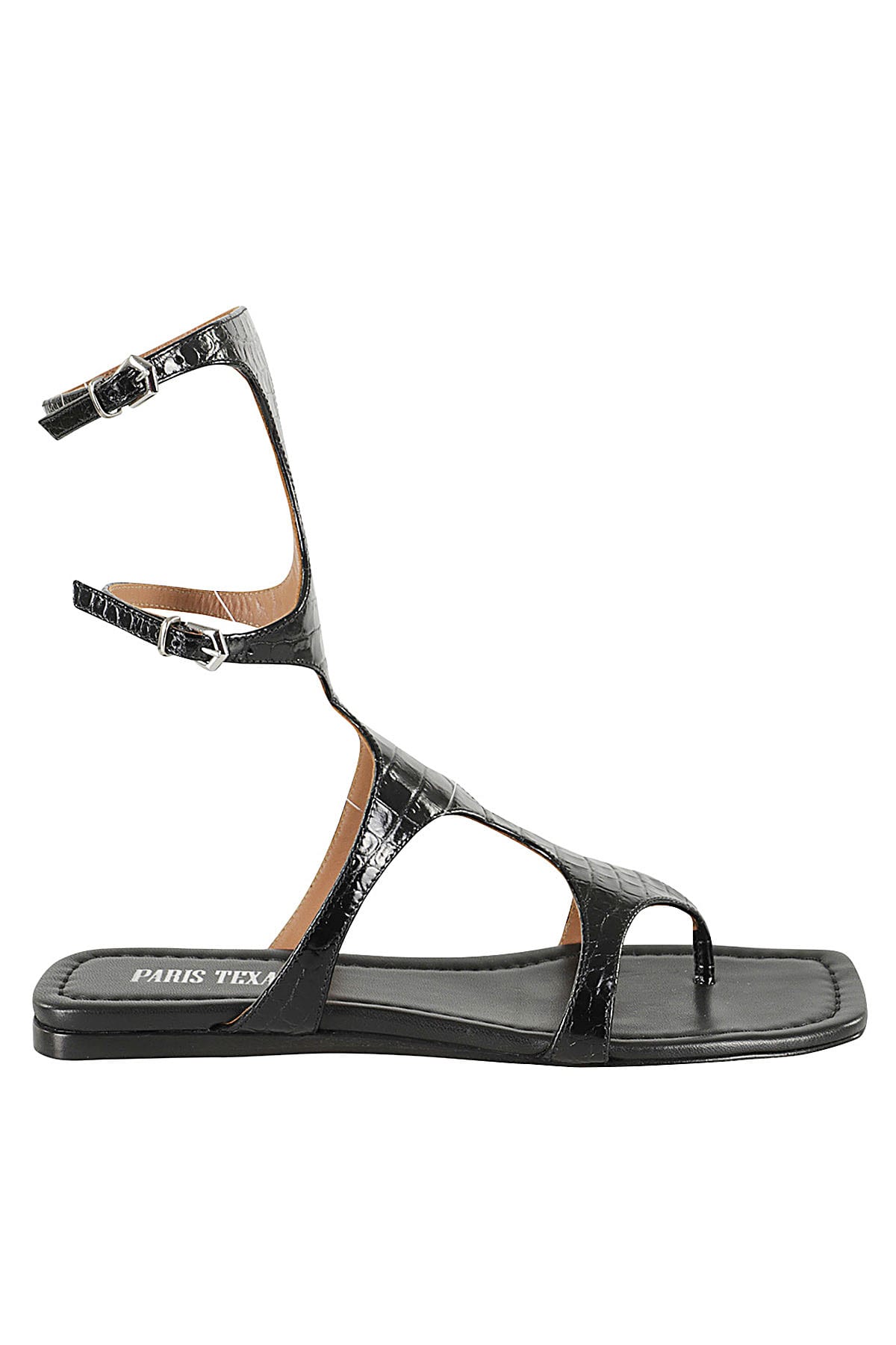 Shop Paris Texas Uma Flat Sandal In Carbone