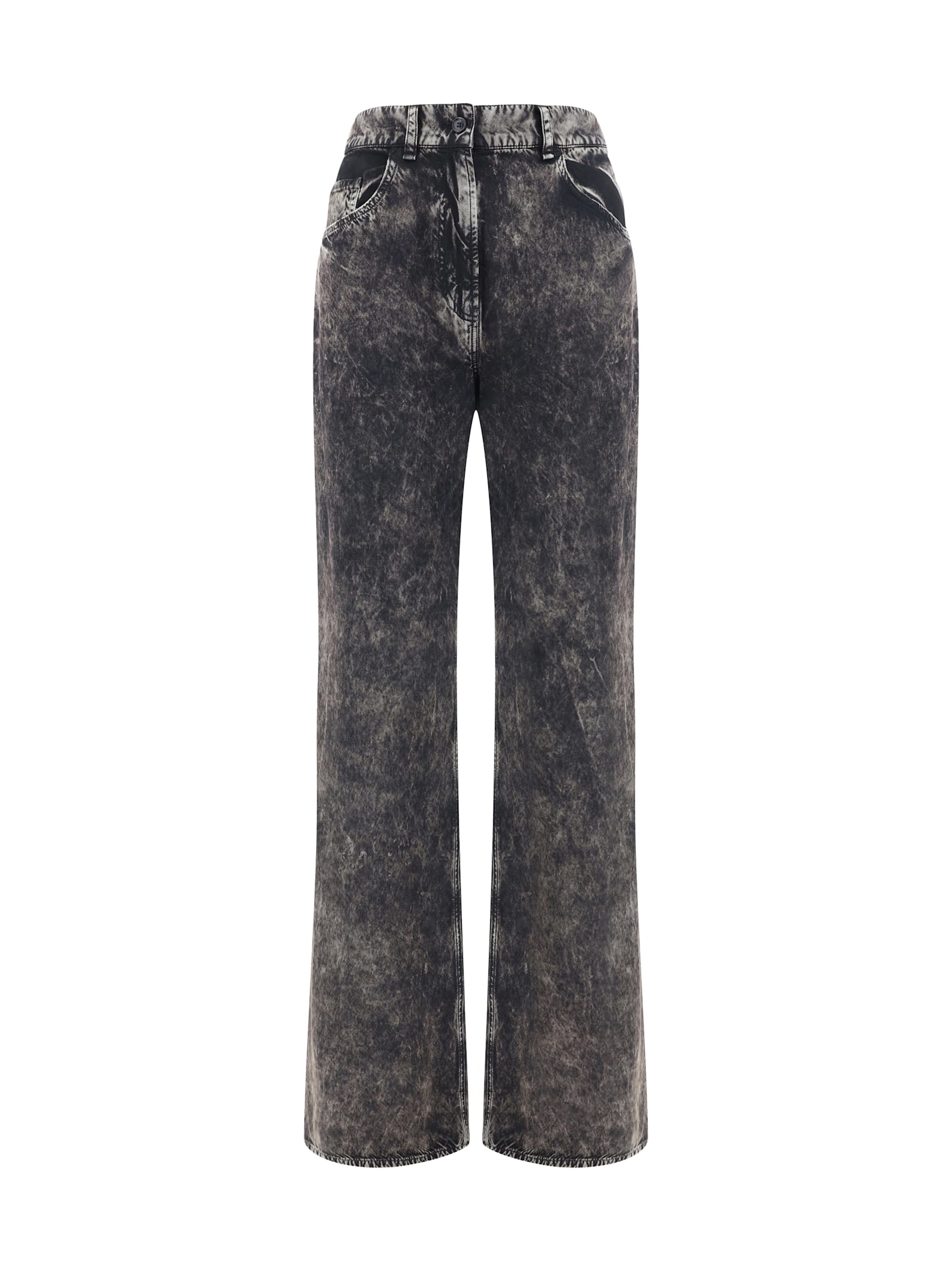 Shop Acne Studios Printed Trousers In Black/beige