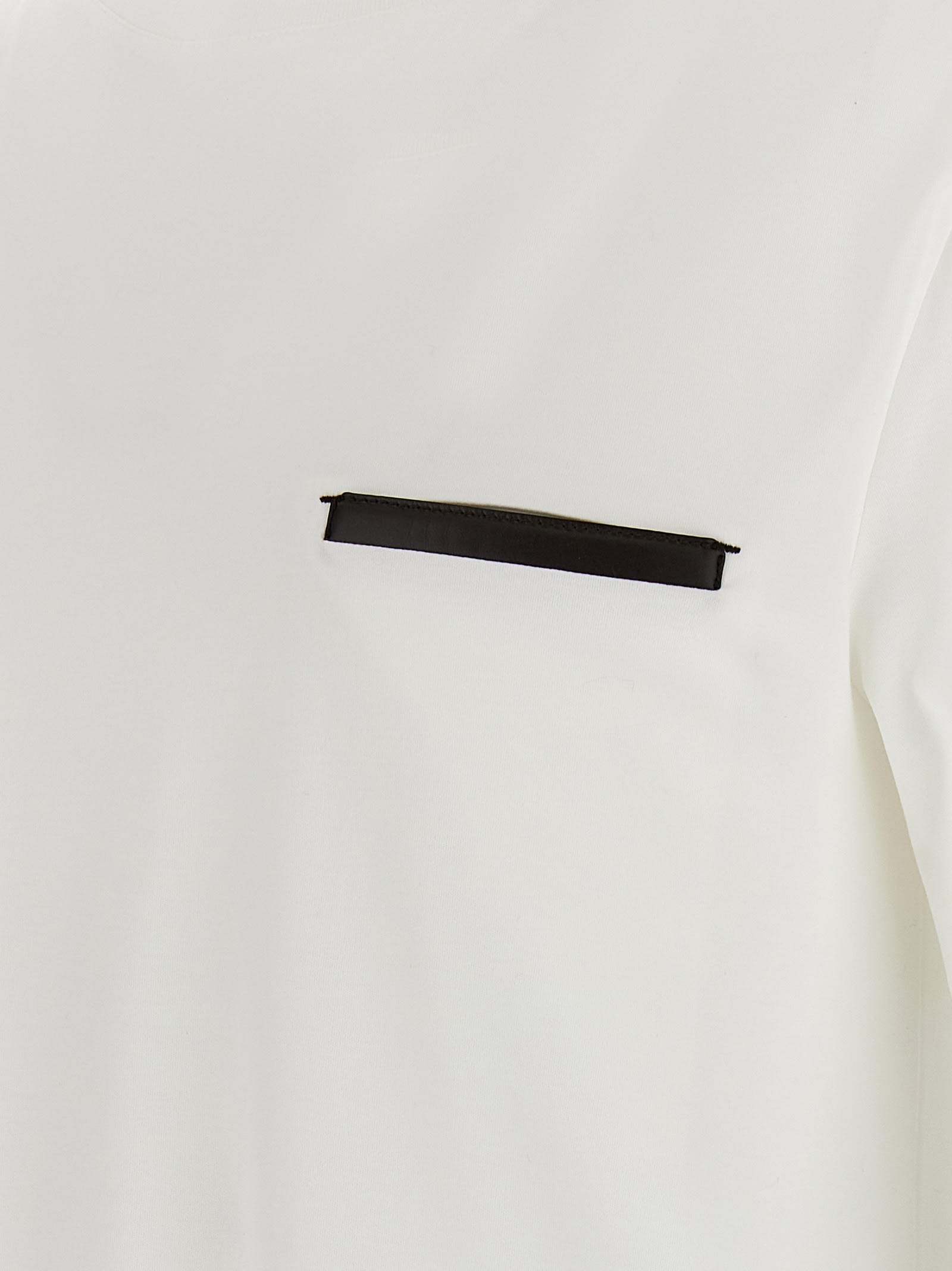 Berluti Leather-trim Crewneck T-shirt In White