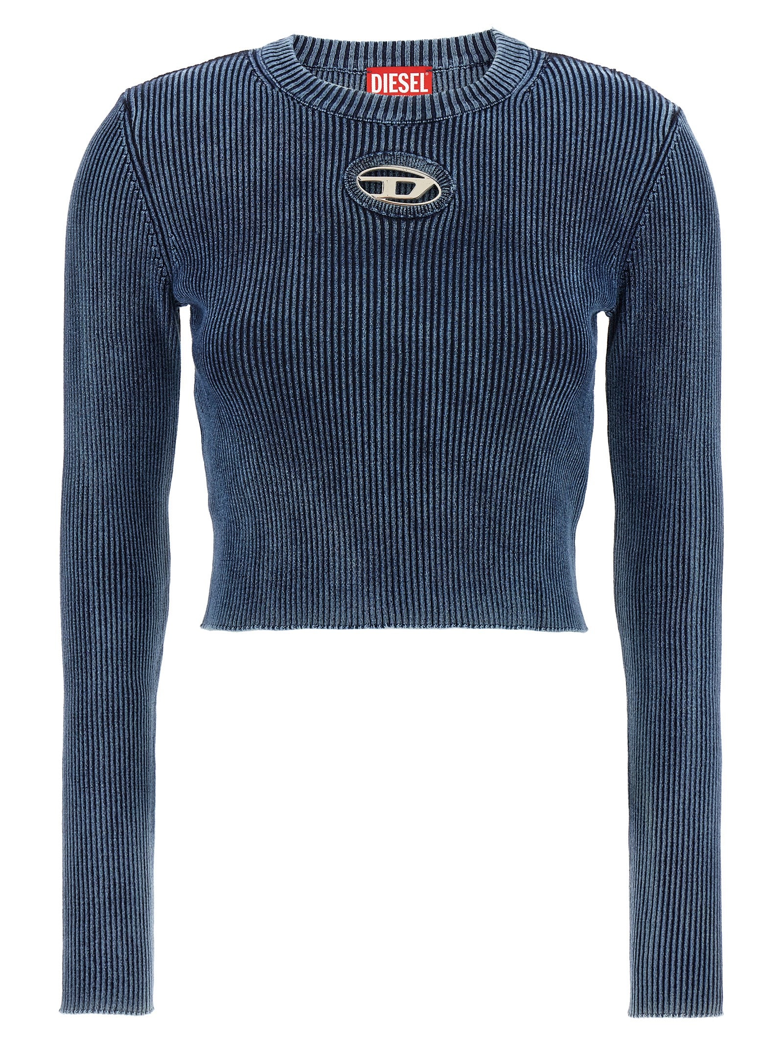 Diesel Women M-anchor Cotton Sweater In Blue