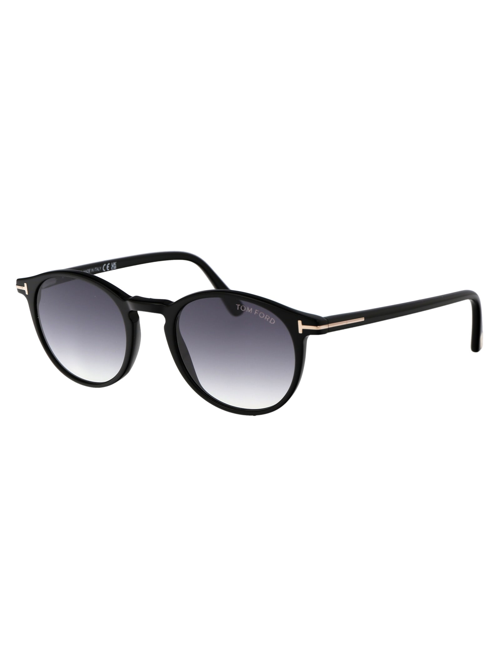 Tom Ford Andrea-02 Sunglasses In 01b Nero Lucido / Fumo Grad