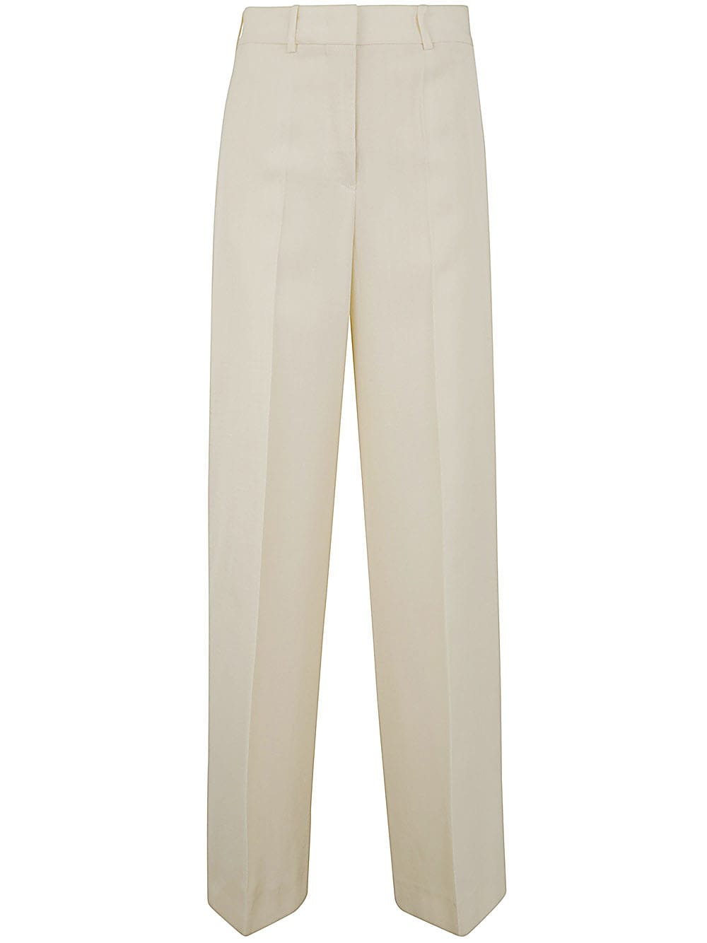 Shop Jil Sander 61 Aw 32 Wide Leg Tailored Trousers In Chalk