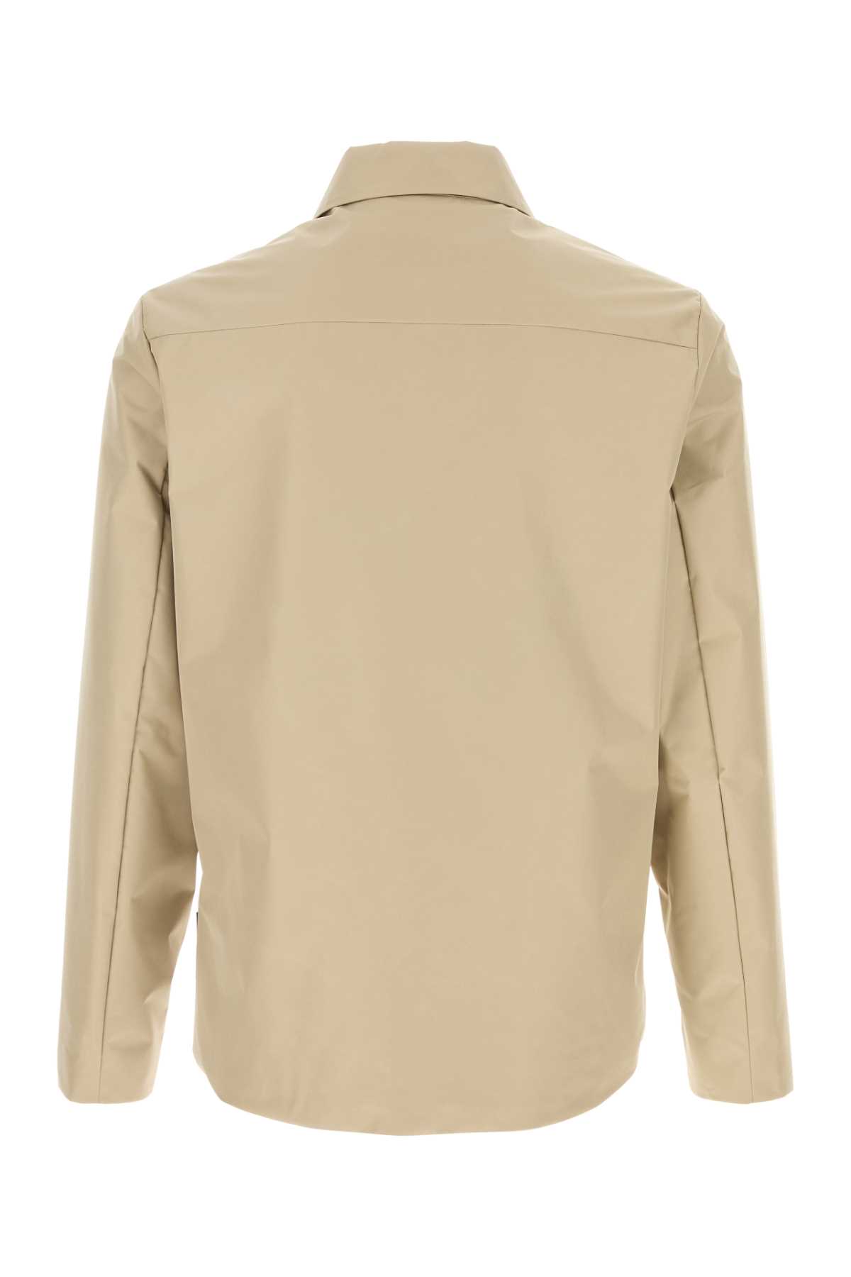 Woolrich Sand Polyester Gore-tex Windbreaker In Whitepepper