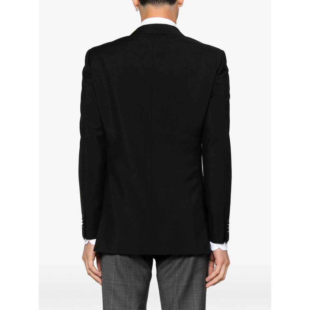 Caruso Double-breasted Blazer In Black