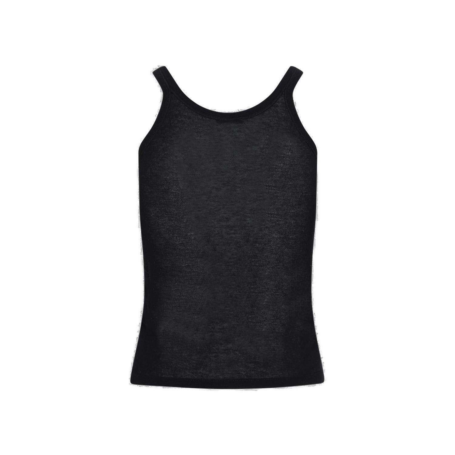 Shop Saint Laurent Cassandre Sleeveless Tank Top In Black