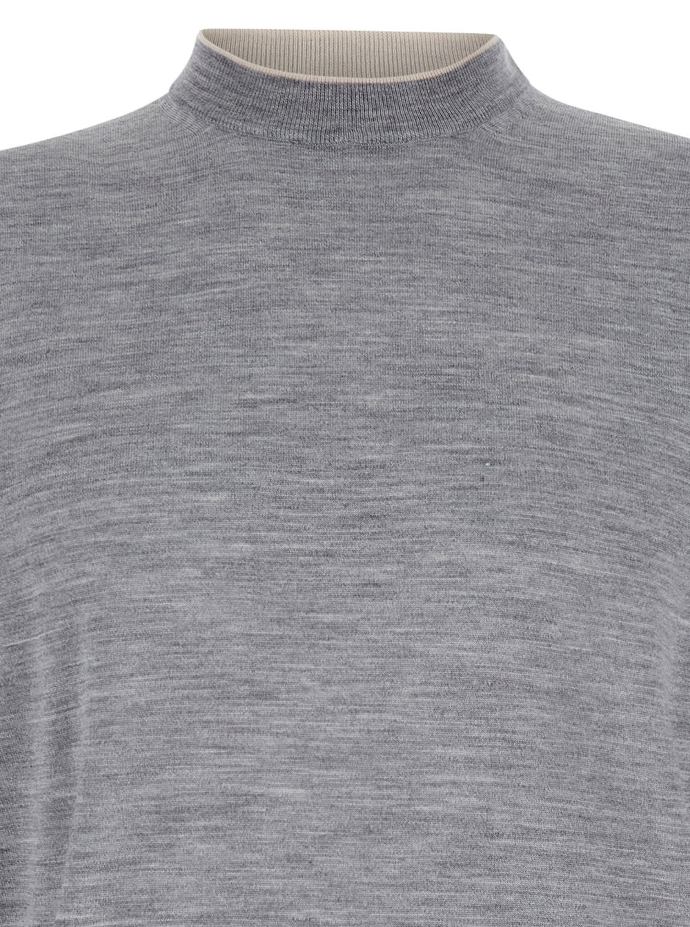 Shop Eleventy Grey Crewneck Sweater In Wool And Silk Man