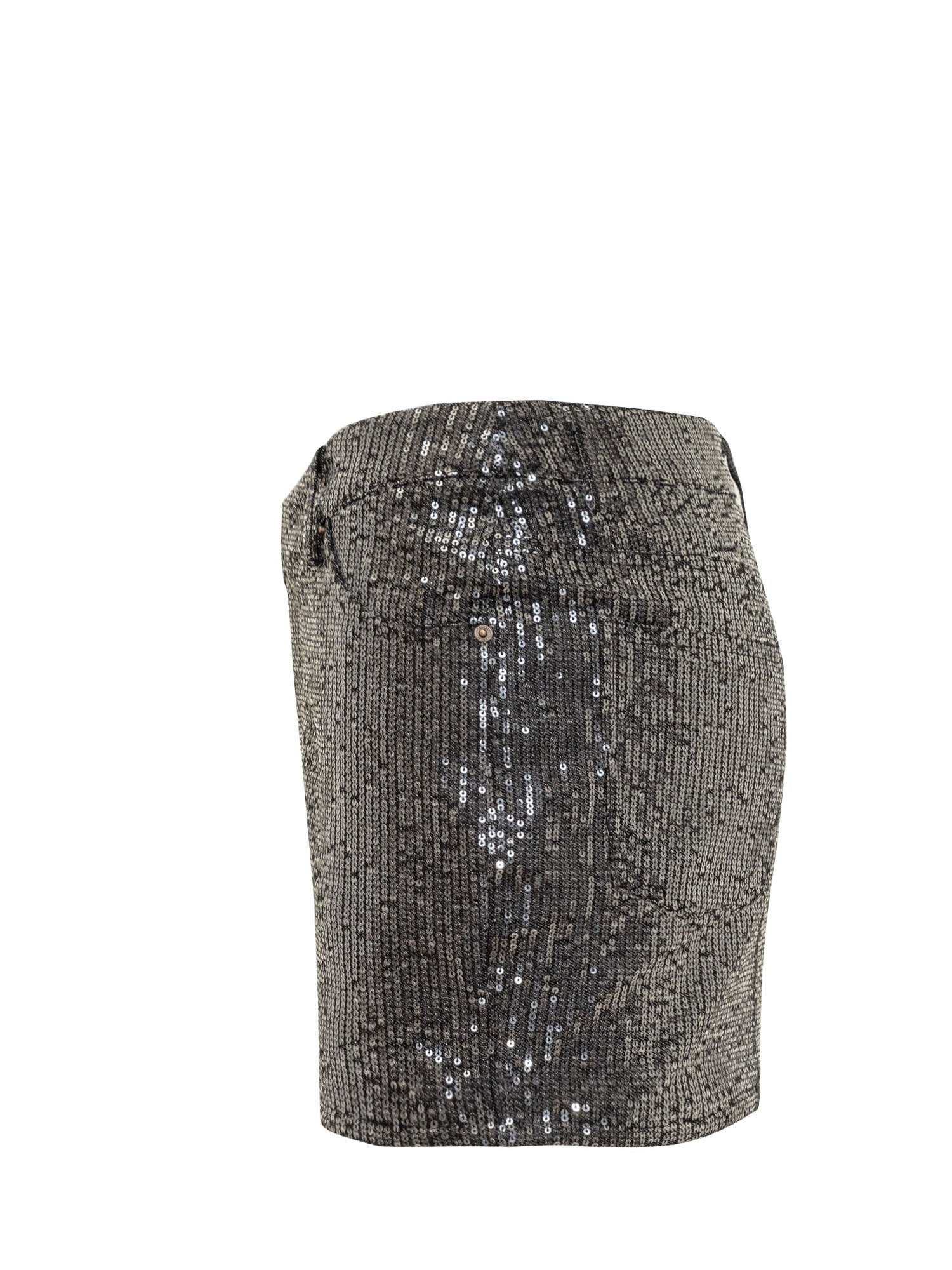 Rotate Birger Christensen Black Mini-skirt With All-over Paillettes And Logo Patch In Black