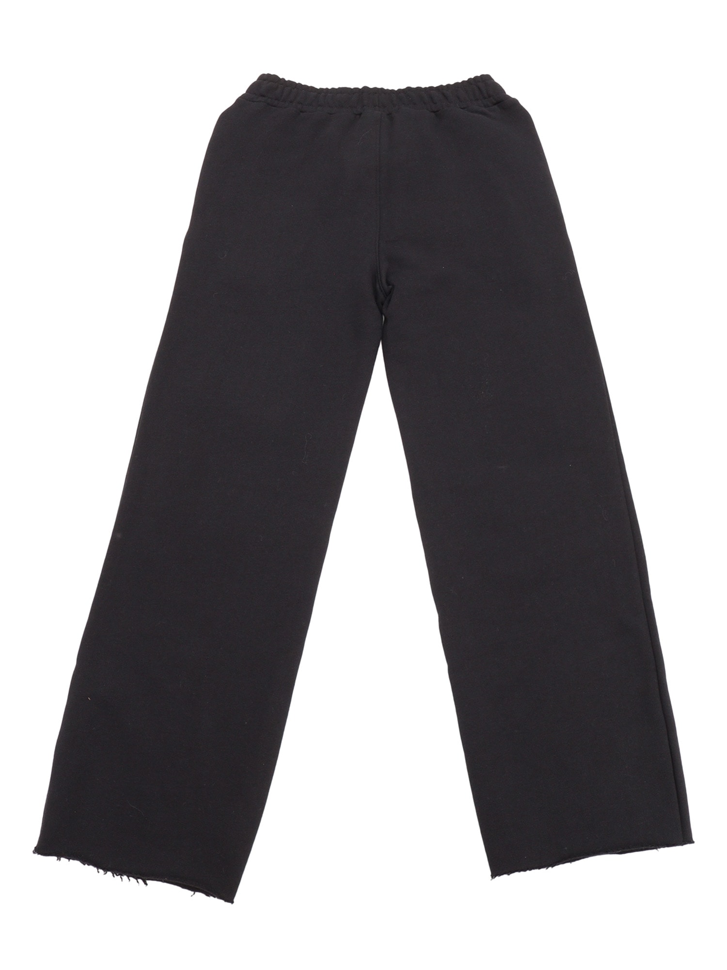 Msgm Fleece Pants Boy Nero/black In Black