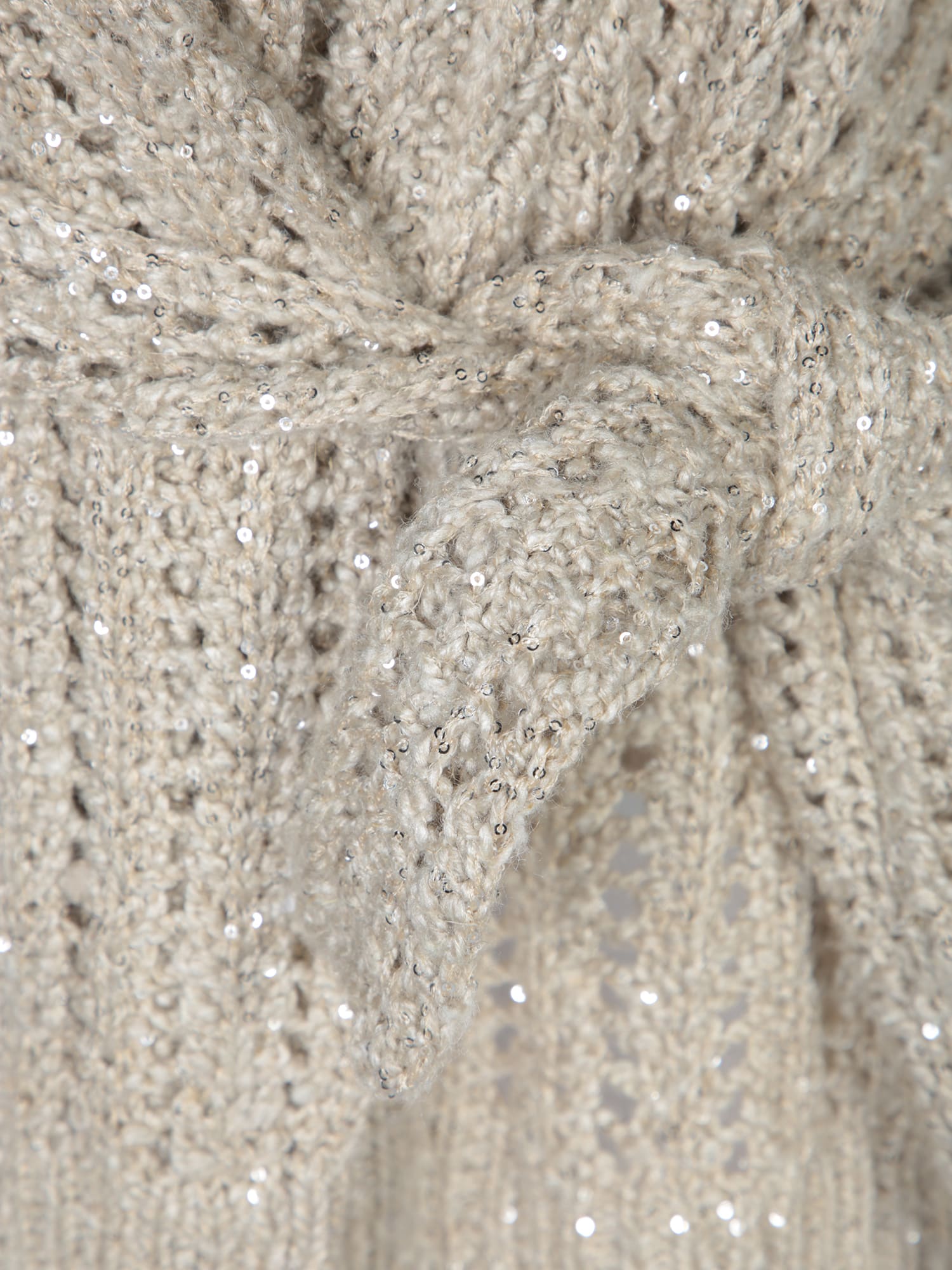 Brunello Cucinelli Dazzling Silk And Linen-blend Wrap Cardigan