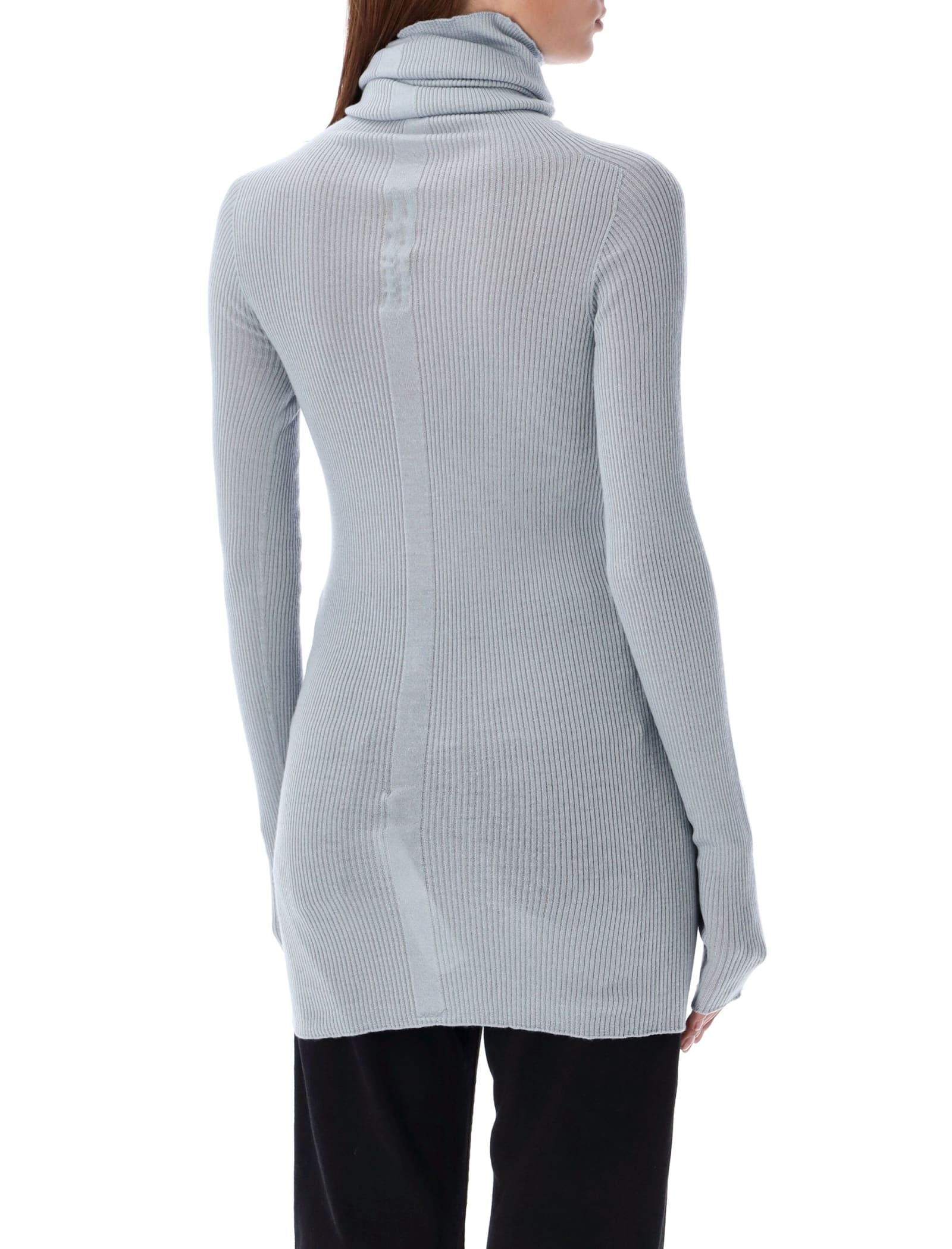 Shop Rick Owens Ribbed Ls Tube In Pale Blue