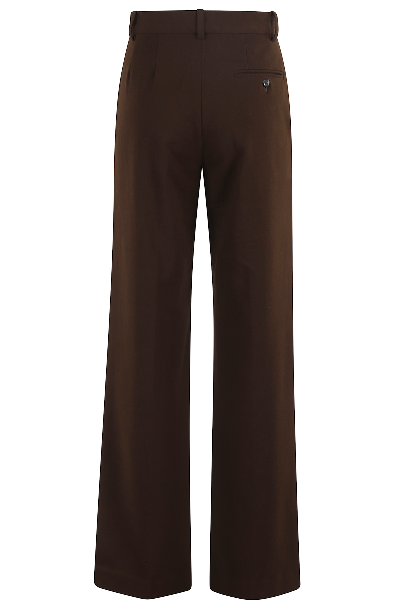 Circolo 1901 High-waisted Straight Leg Pants With Button-down Back Pocket In Brown