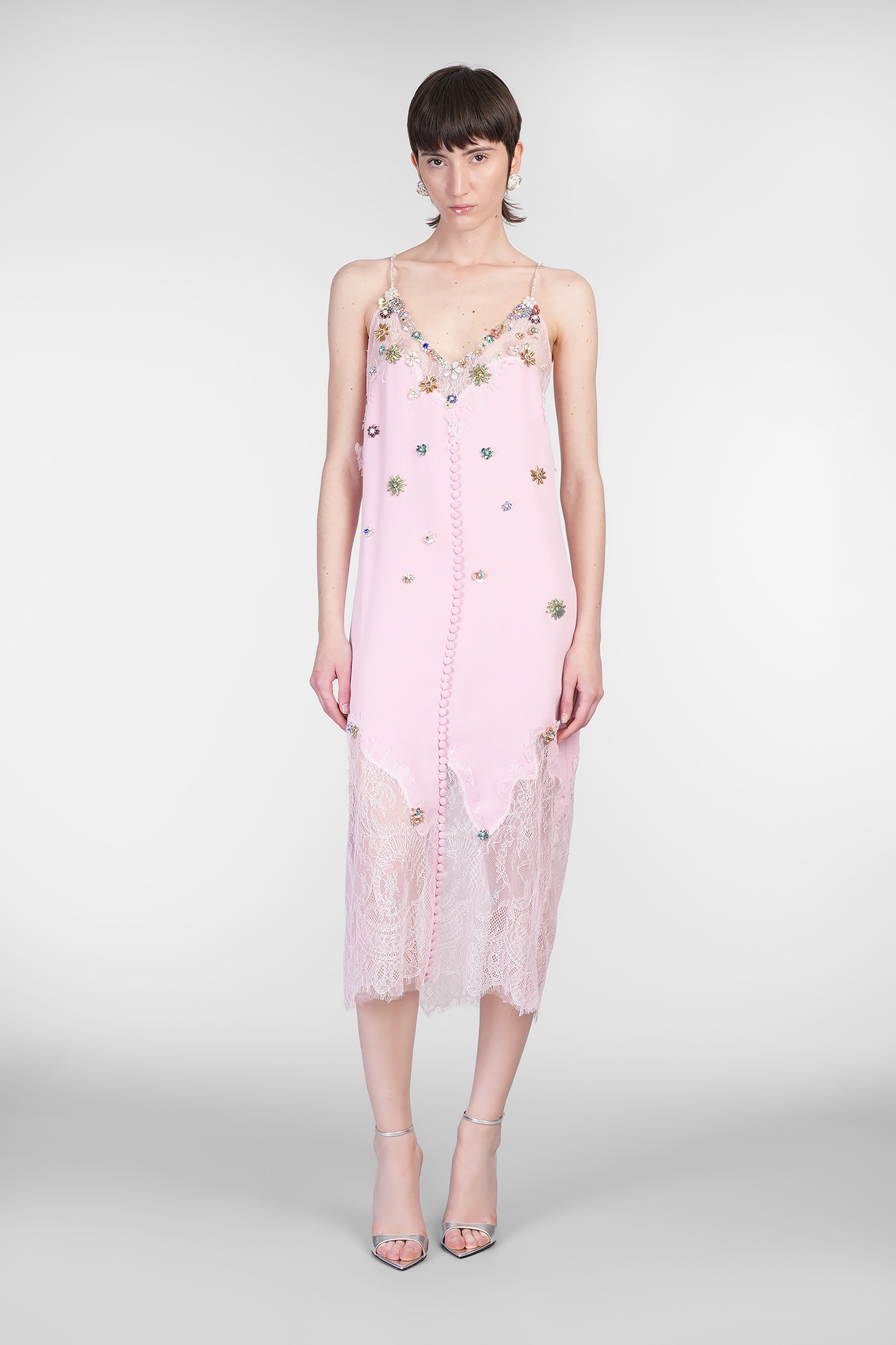 Costarellos Britt Dress Woman In Rose-pink Polyamide