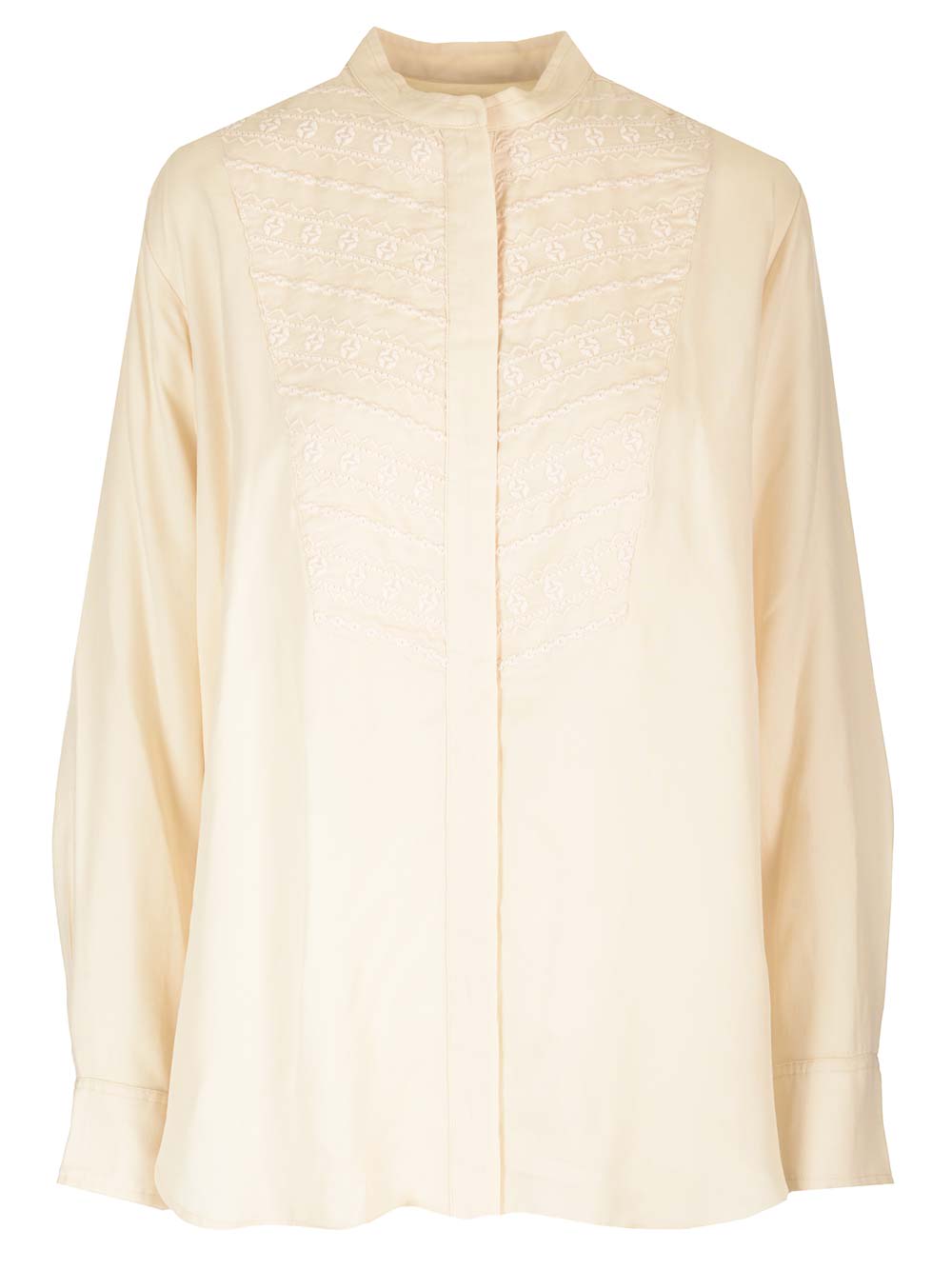 Shop Marant Etoile Britten Embroidered Shirt In Ecrù