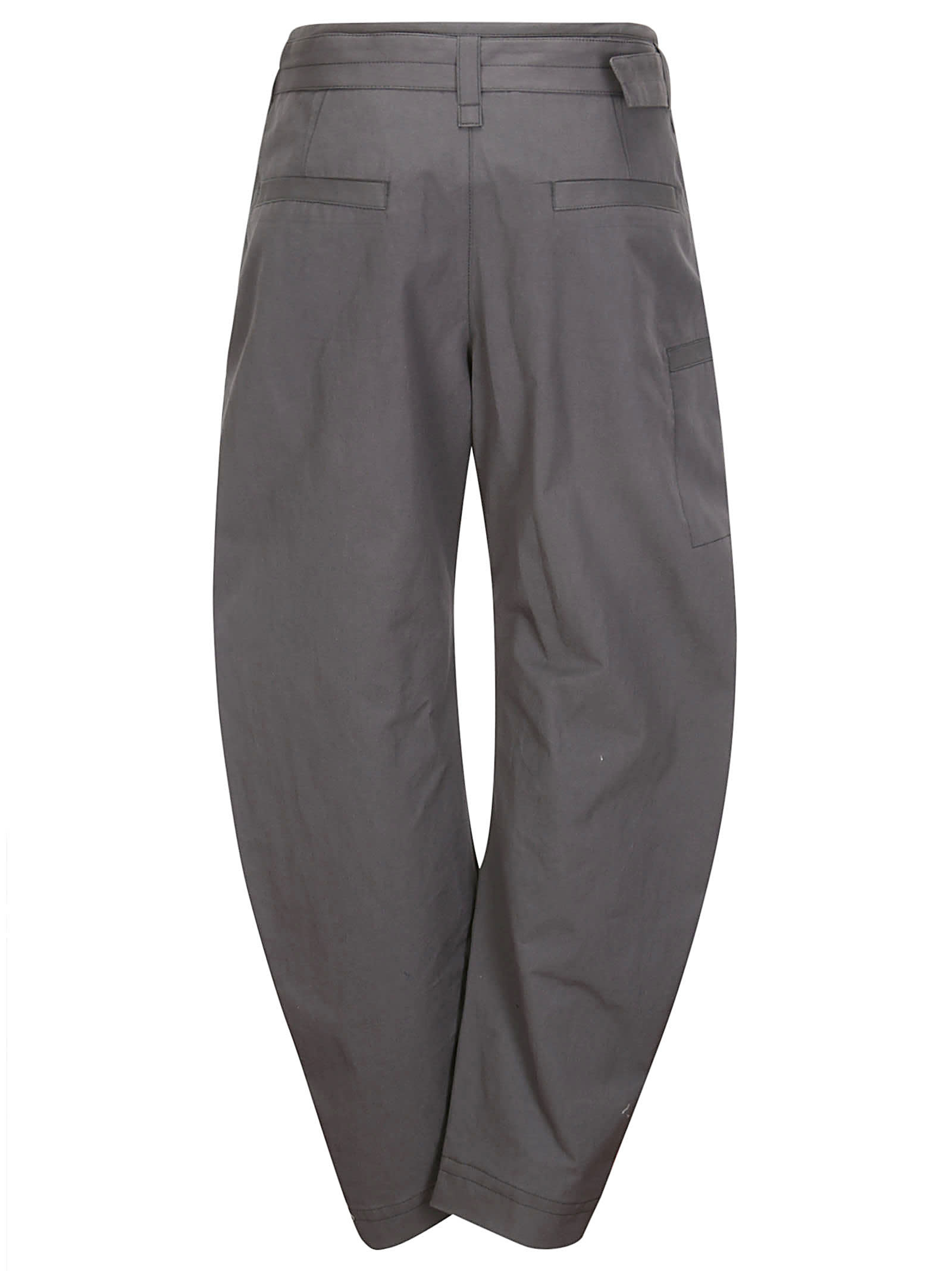 Shop Lemaire Belted Tapered Pants In Anthracite Brown