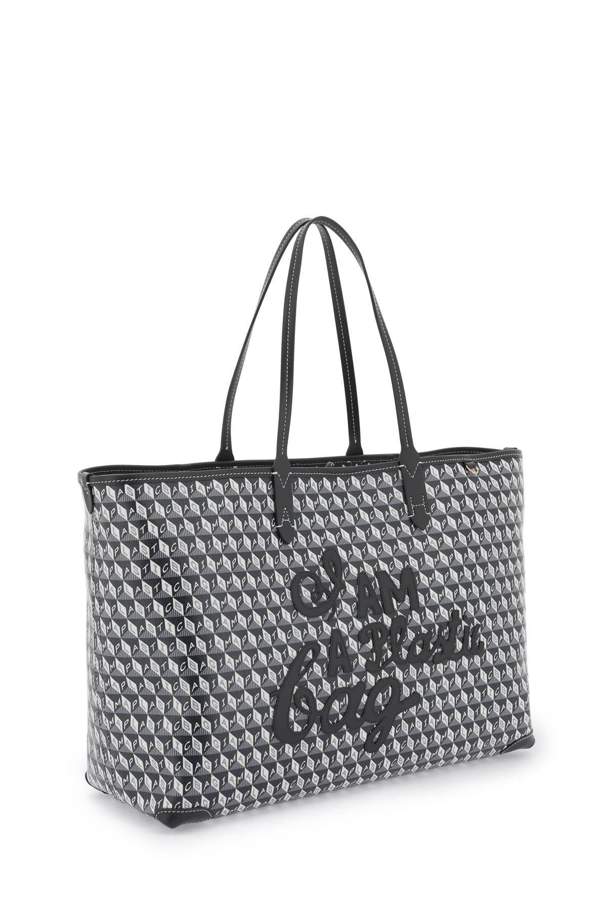 Shop Anya Hindmarch I Am A Plastic Bag Motif Tote Bag In Charcoal (grey)