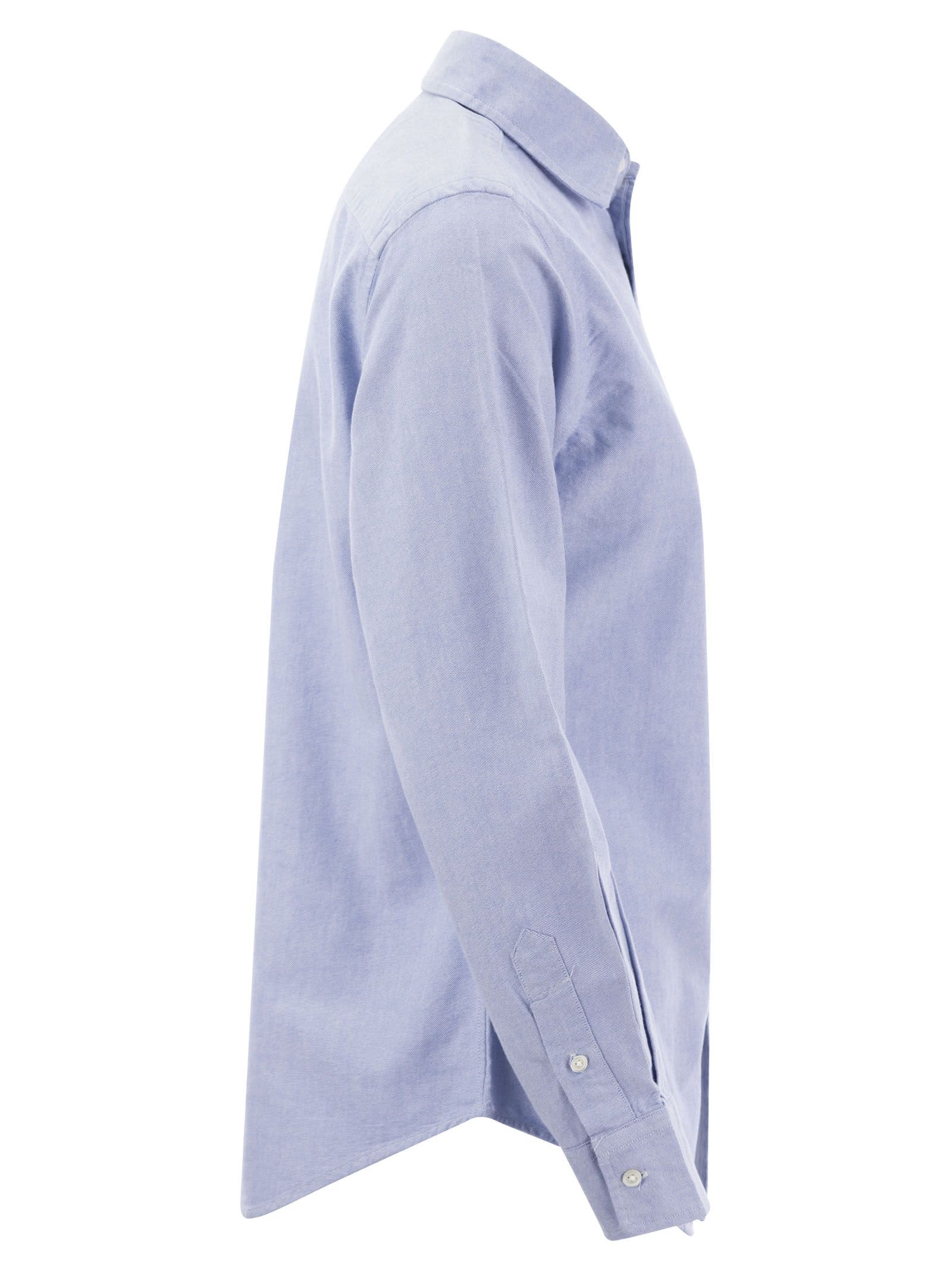 Polo Ralph Lauren Light Blue Shirt With Classic Collar And Pony Embroidery On The Front In Cotton Woman In Light Blue