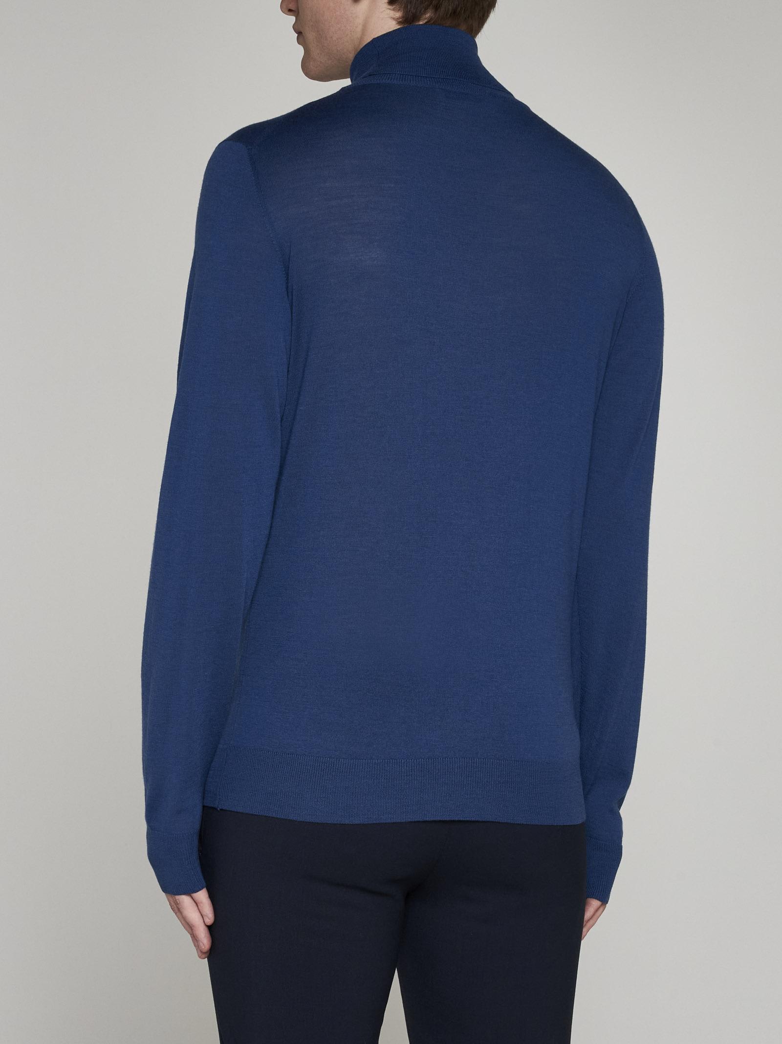 Shop Piacenza Cashmere Wool Turtleneck In Blu Avio