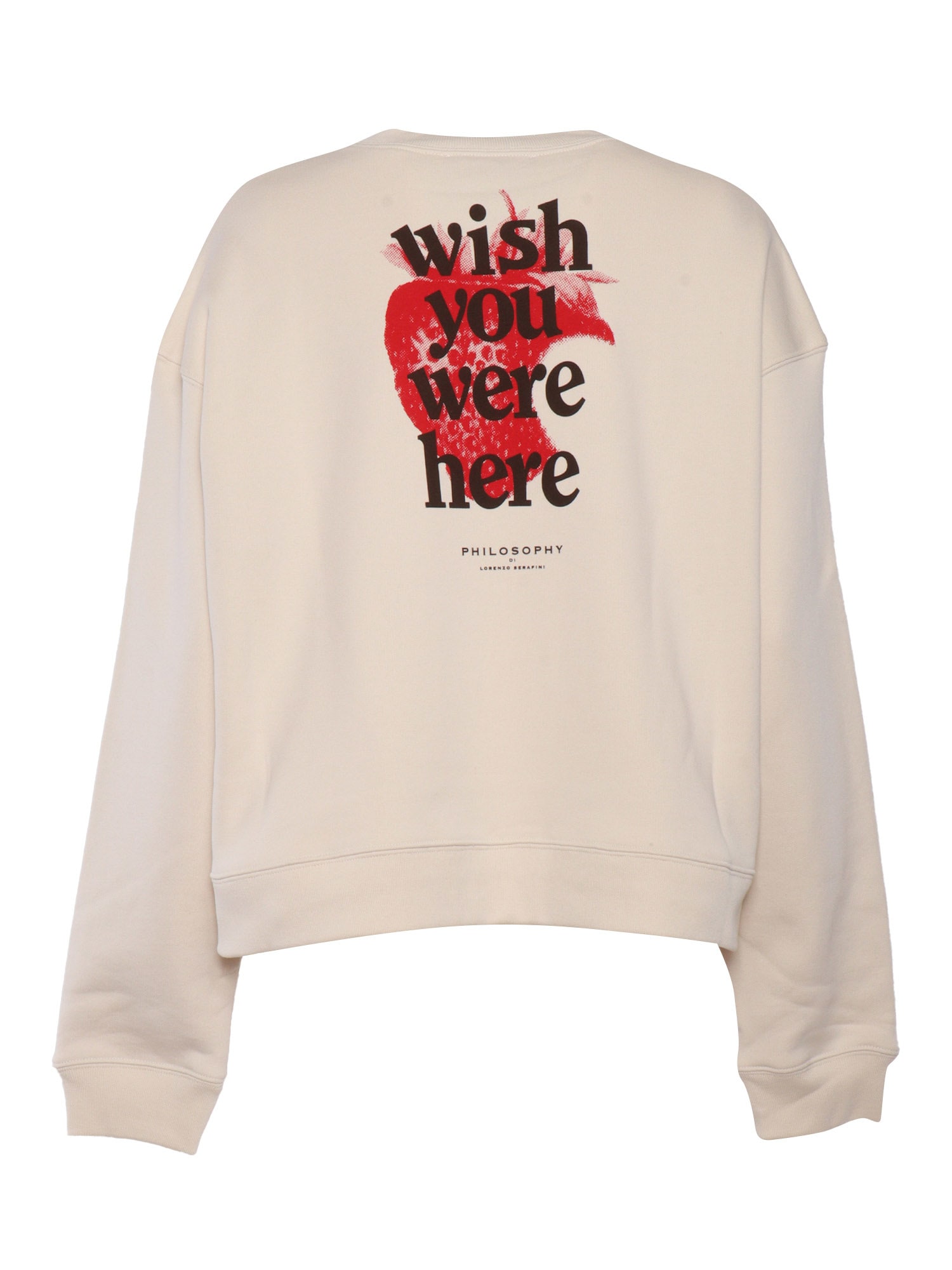 Philosophy Di Lorenzo Serafini Cropped Beige Sweatshirt With Subtle Logo In Neutral