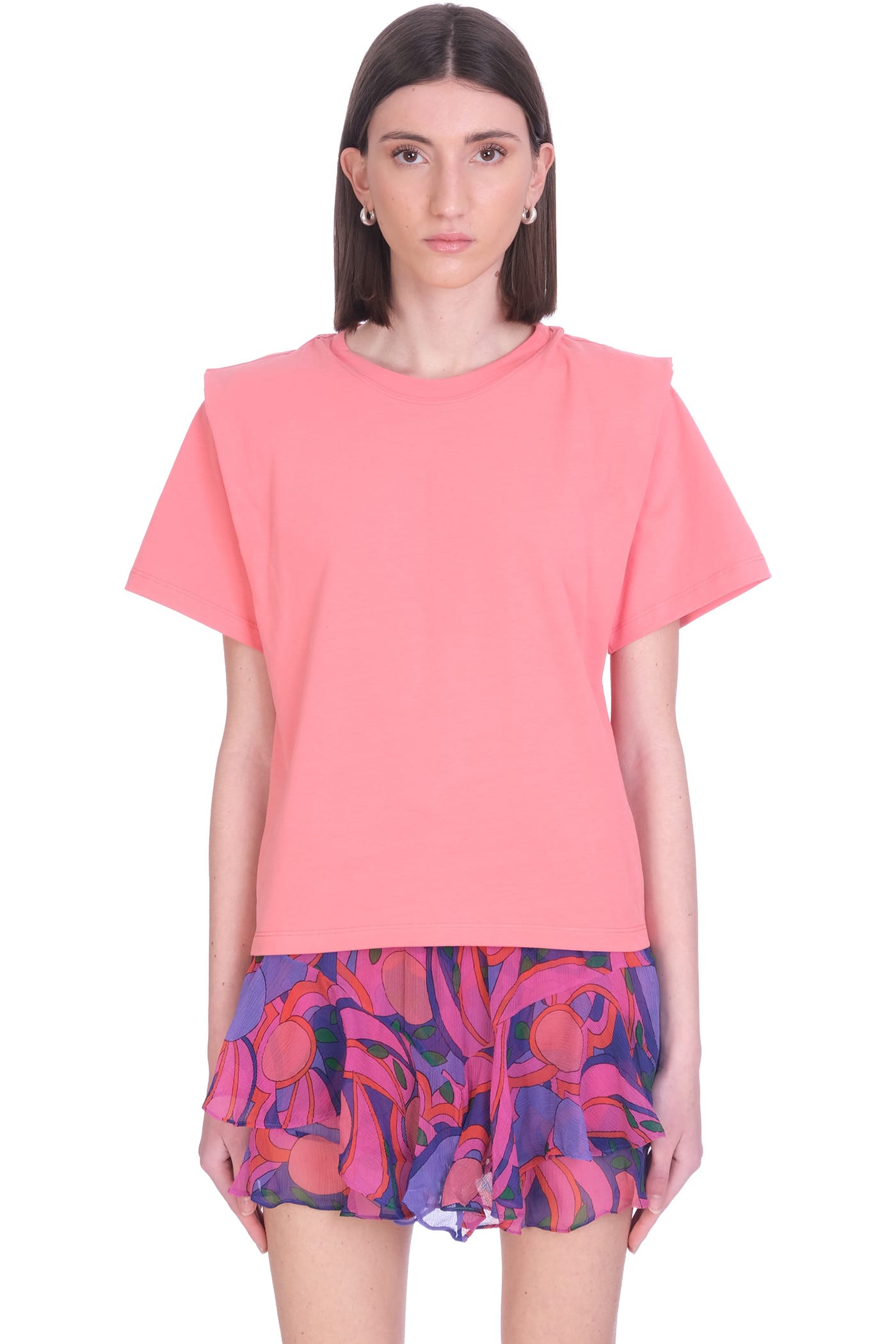Isabel Marant Zelitos T-shirt In Rose-pink Cotton